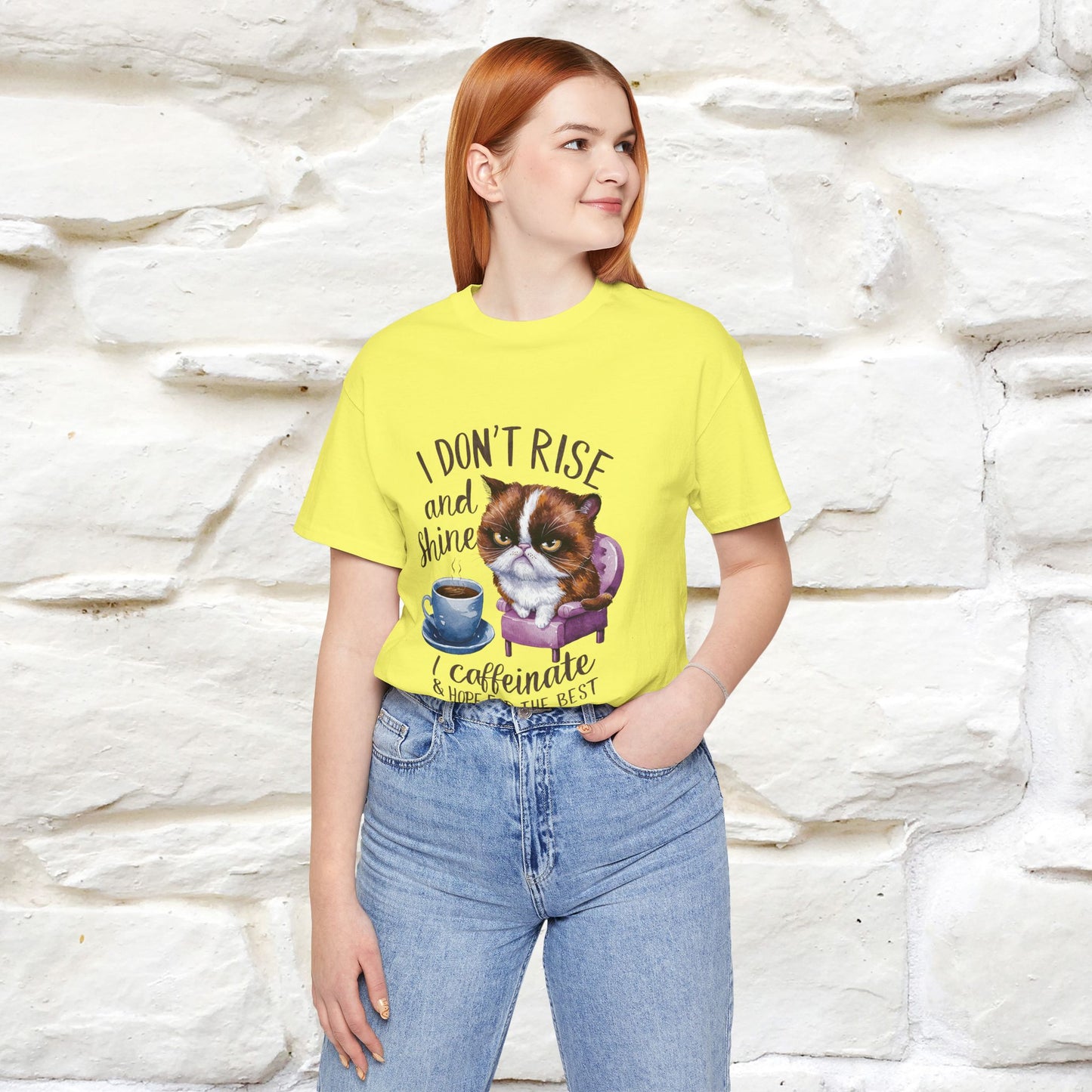 I Don’t Rise and Shine, I Caffeinate ....| Funny Cat T-Shirt| Nunu&Miao Studio - Nunu&Miao Studio