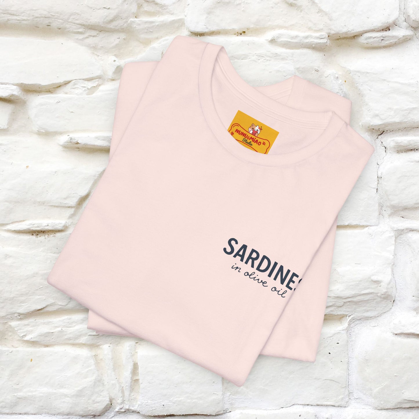 "Sardines In Olive Oil" Cute T-shirt | Front & Back Design|Nunu&Miao Studio - Nunu&Miao Studio
