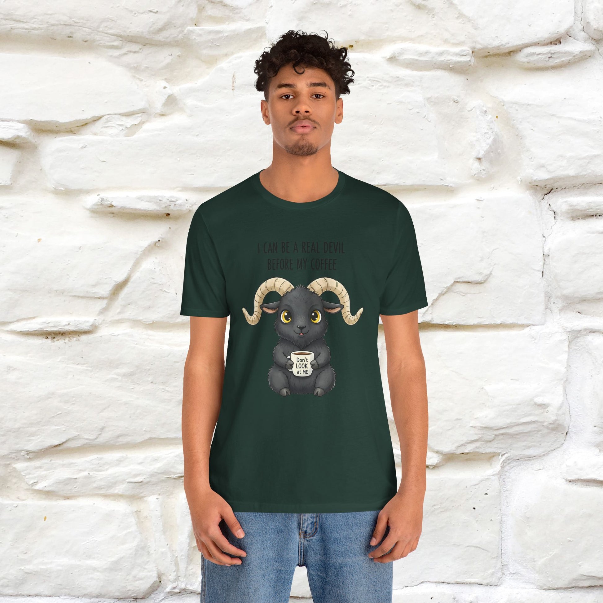 "I Can Be a Real Devil Before My Coffe" Funny T-shirt |Nunu&Miao Studio - Nunu&Miao Studio