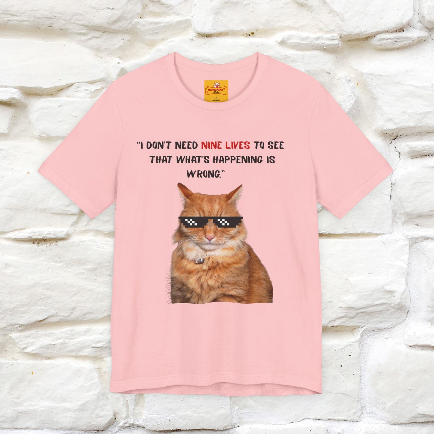 "“I don’t need nine lives....” " Cat T-shirt | Front & Back Design |Nunu&Miao Studio - Nunu&Miao Studio