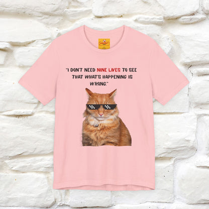 "“I don’t need nine lives....” " Cat T-shirt | Front & Back Design |Nunu&Miao Studio - Nunu&Miao Studio