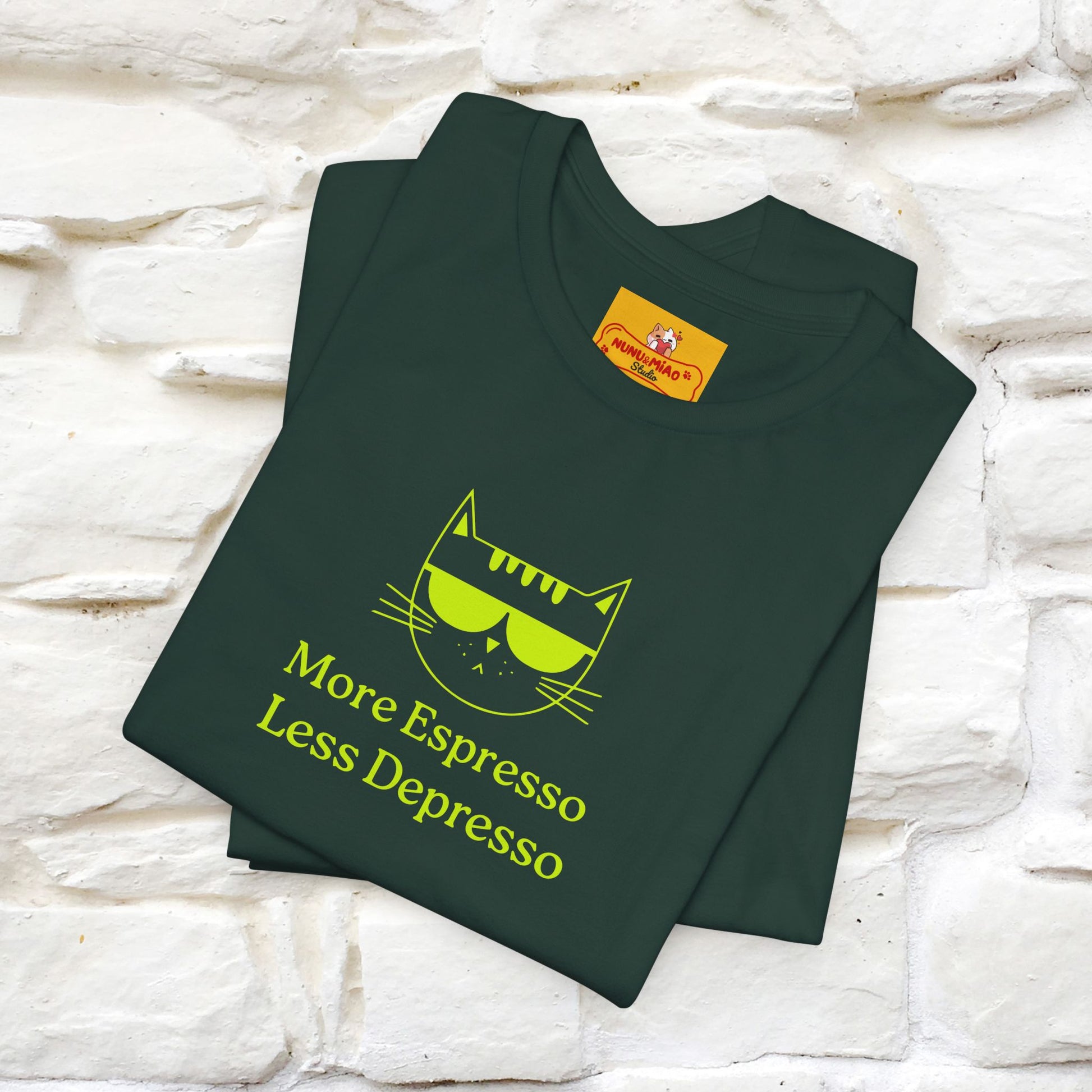 "More Espresso Less Depresso" |Cat T-Shirt | Nunu&Miao Studio - Nunu&Miao Studio