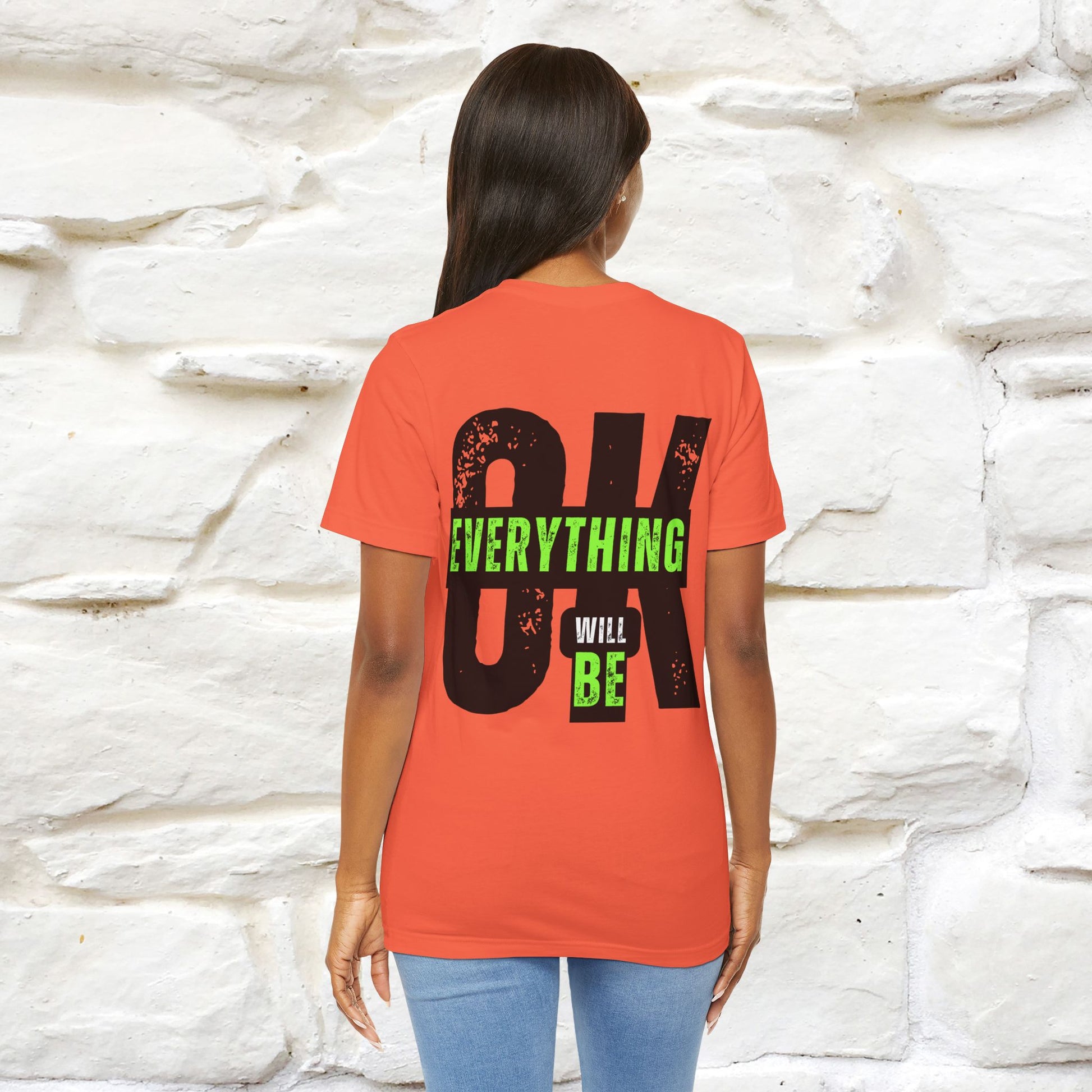 ''Everything Will Be Ok '' Cat T-Shirt Front and Back Design | Nunu&Miao Studio - Nunu&Miao Studio