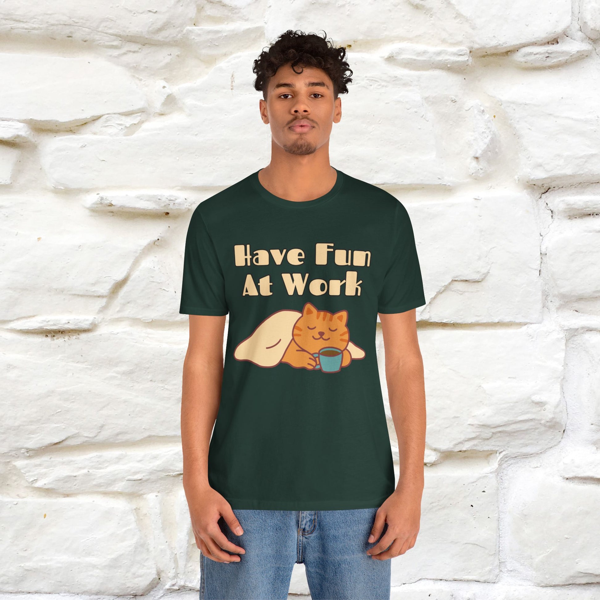 "Have Fun At Work" Cat T-shirt |Nunu&Miao Studio - Nunu&Miao Studio