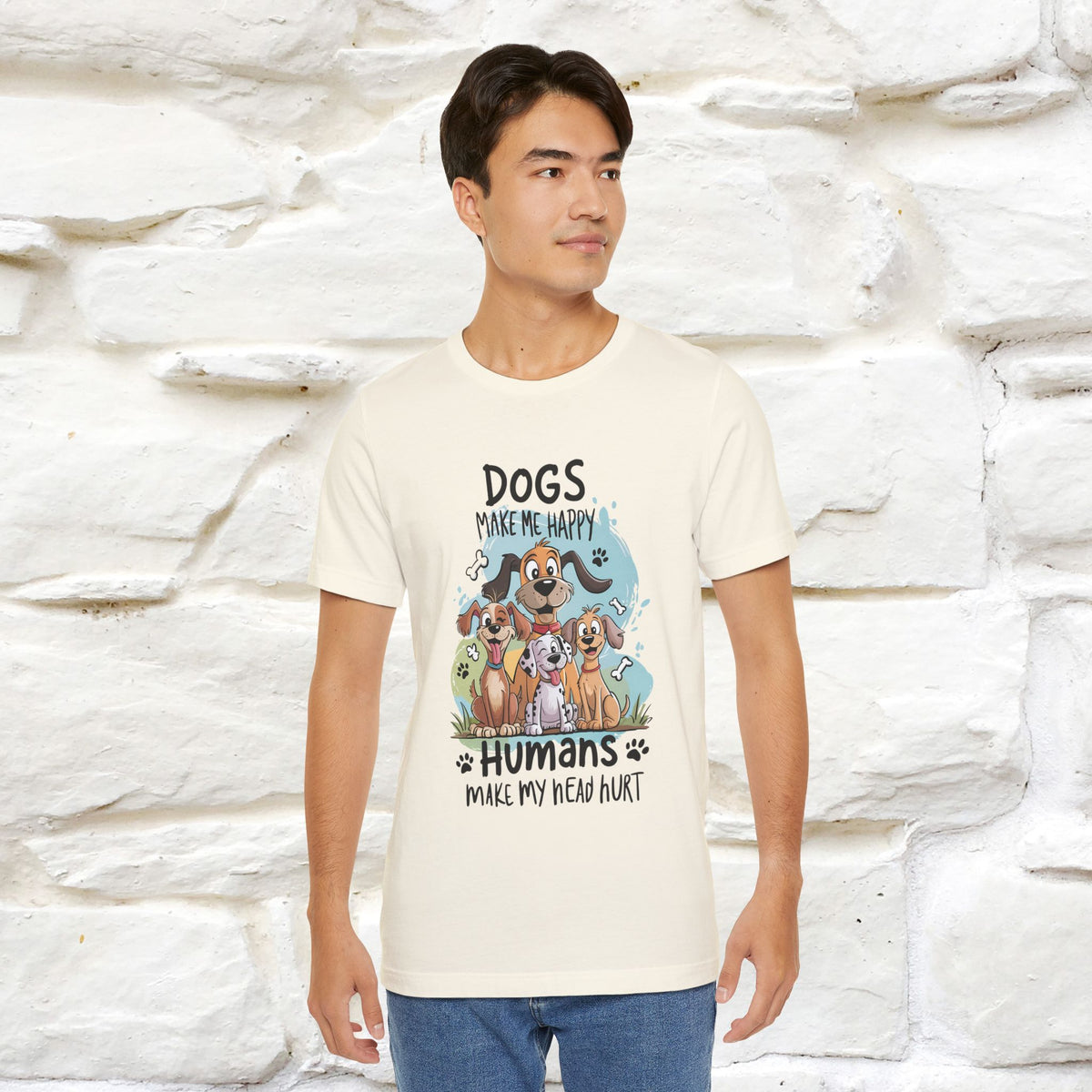 " Dogs Make Me Happy ..."  T-shirt |Nunu&Miao Studio