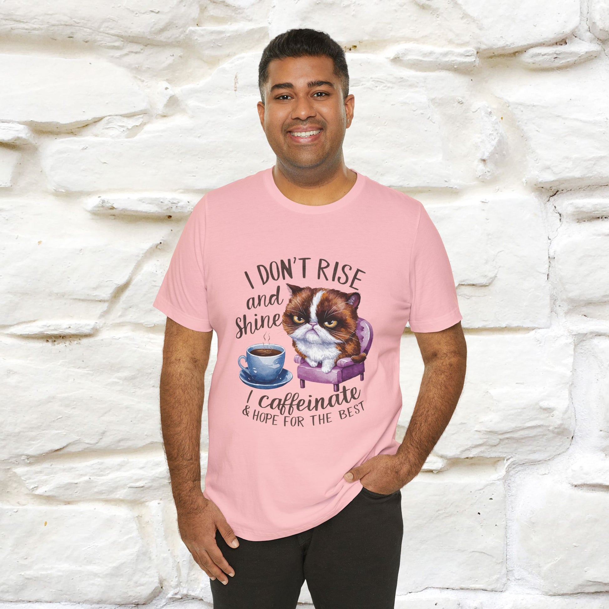 I Don’t Rise and Shine, I Caffeinate ....| Funny Cat T-Shirt| Nunu&Miao Studio - Nunu&Miao Studio