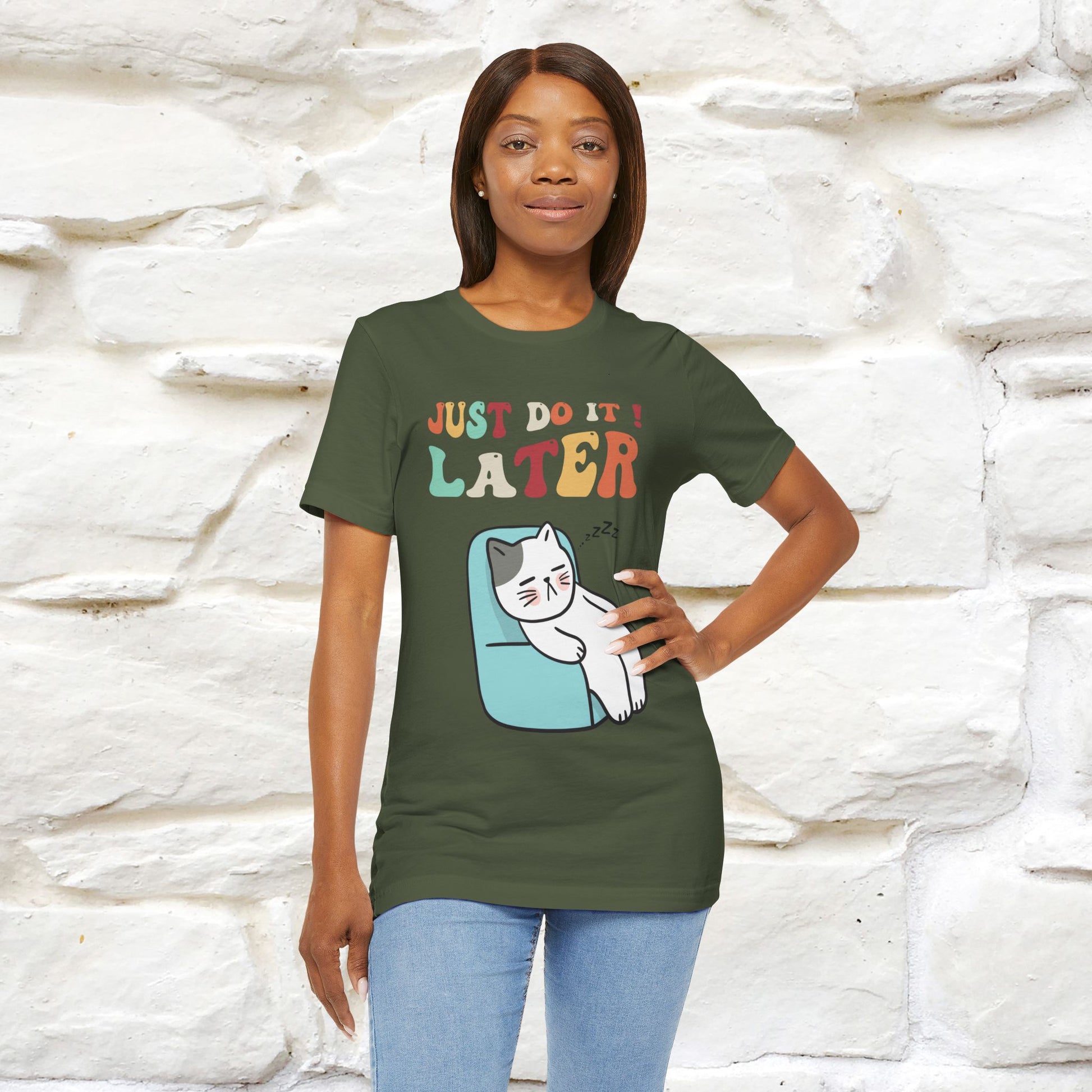 "Just Do It Later" Cat T-shirt |Nunu&Miao Studio - Nunu&Miao Studio