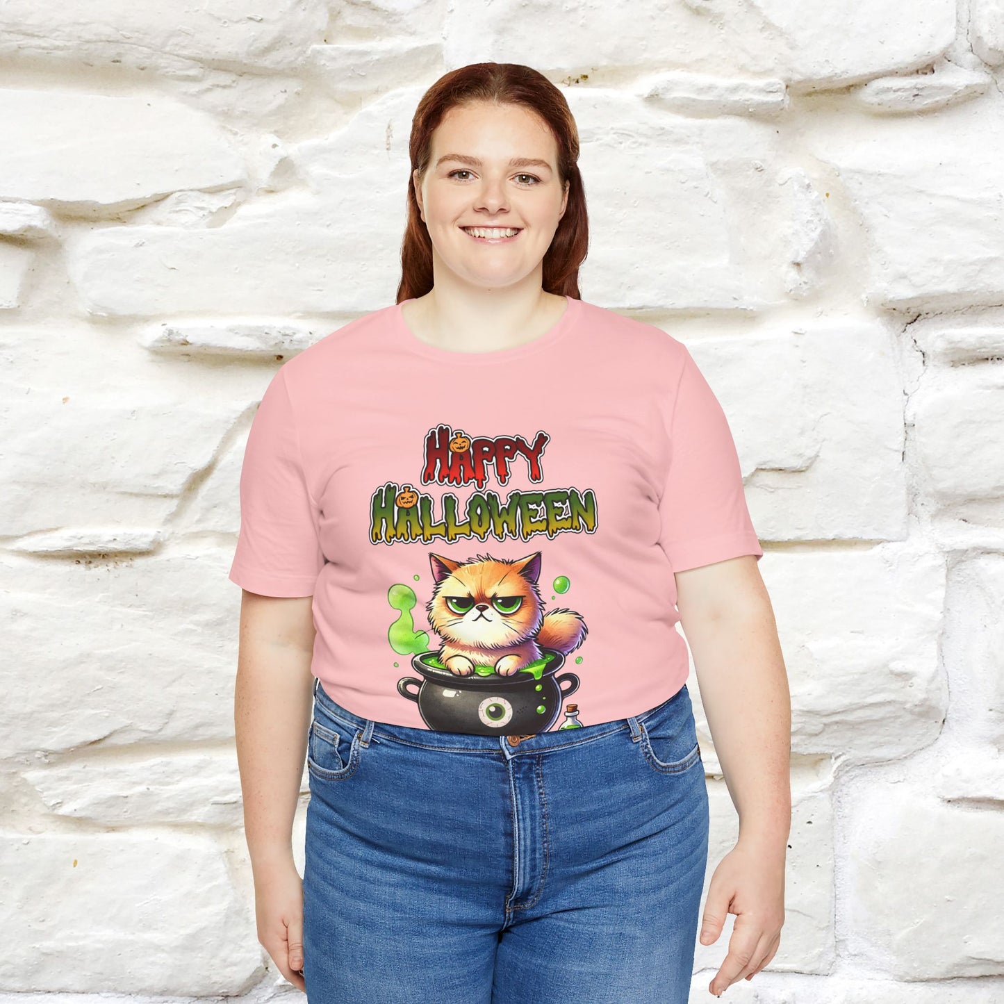 "Angry Cat Happy Halloween" Cat  T-shirt |Nunu&Miao Studio - Nunu&Miao Studio