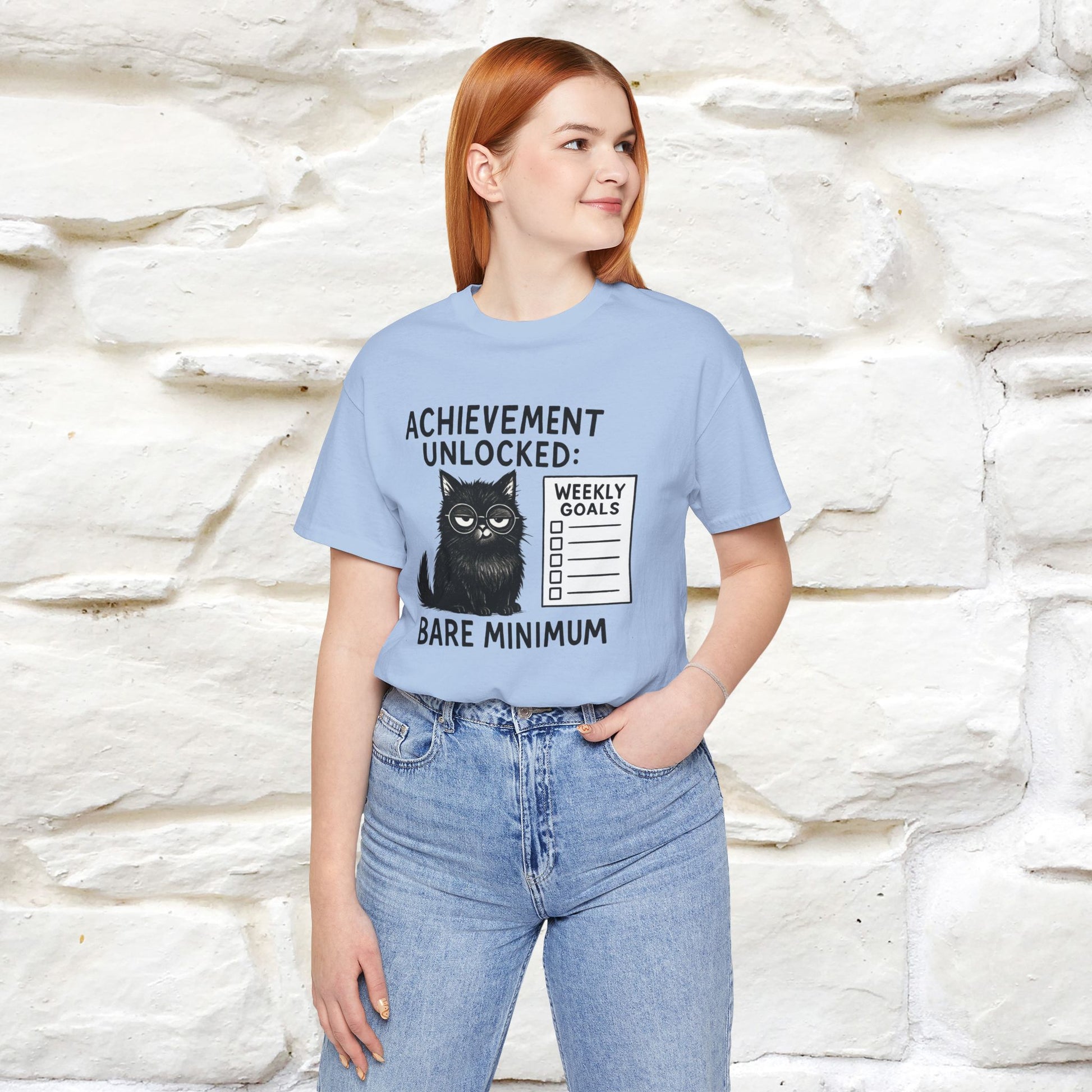 "Achievement Unlocked Bare Minimum." |Cat T-Shirt | Nunu&Miao Studio - Nunu&Miao Studio