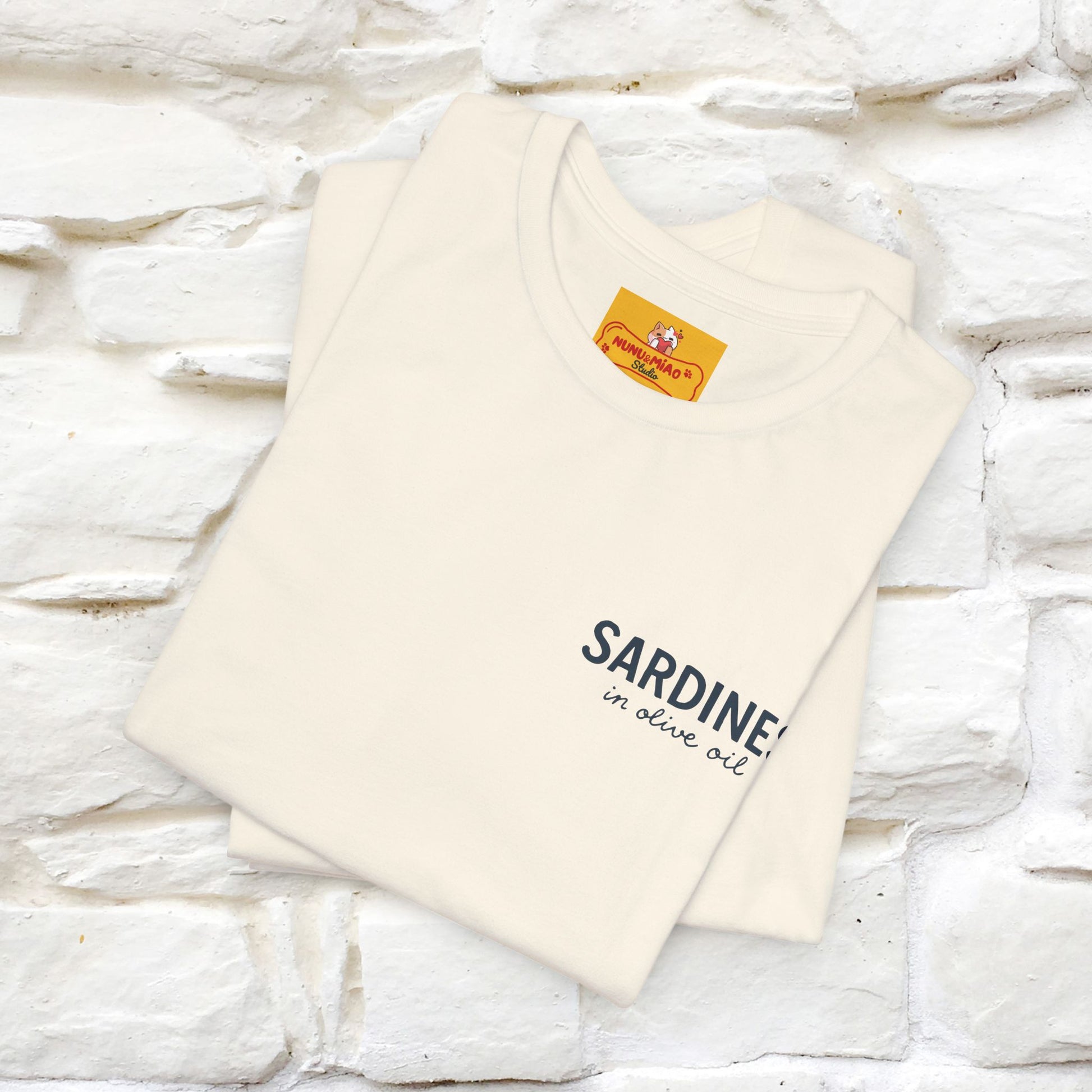 "Sardines In Olive Oil" Cute T-shirt | Front & Back Design|Nunu&Miao Studio - Nunu&Miao Studio