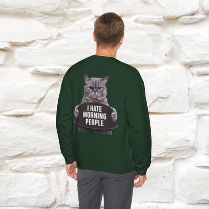 "I Hate Morning People'' |Cat Sweatshirt | Nunu&Miao Studio