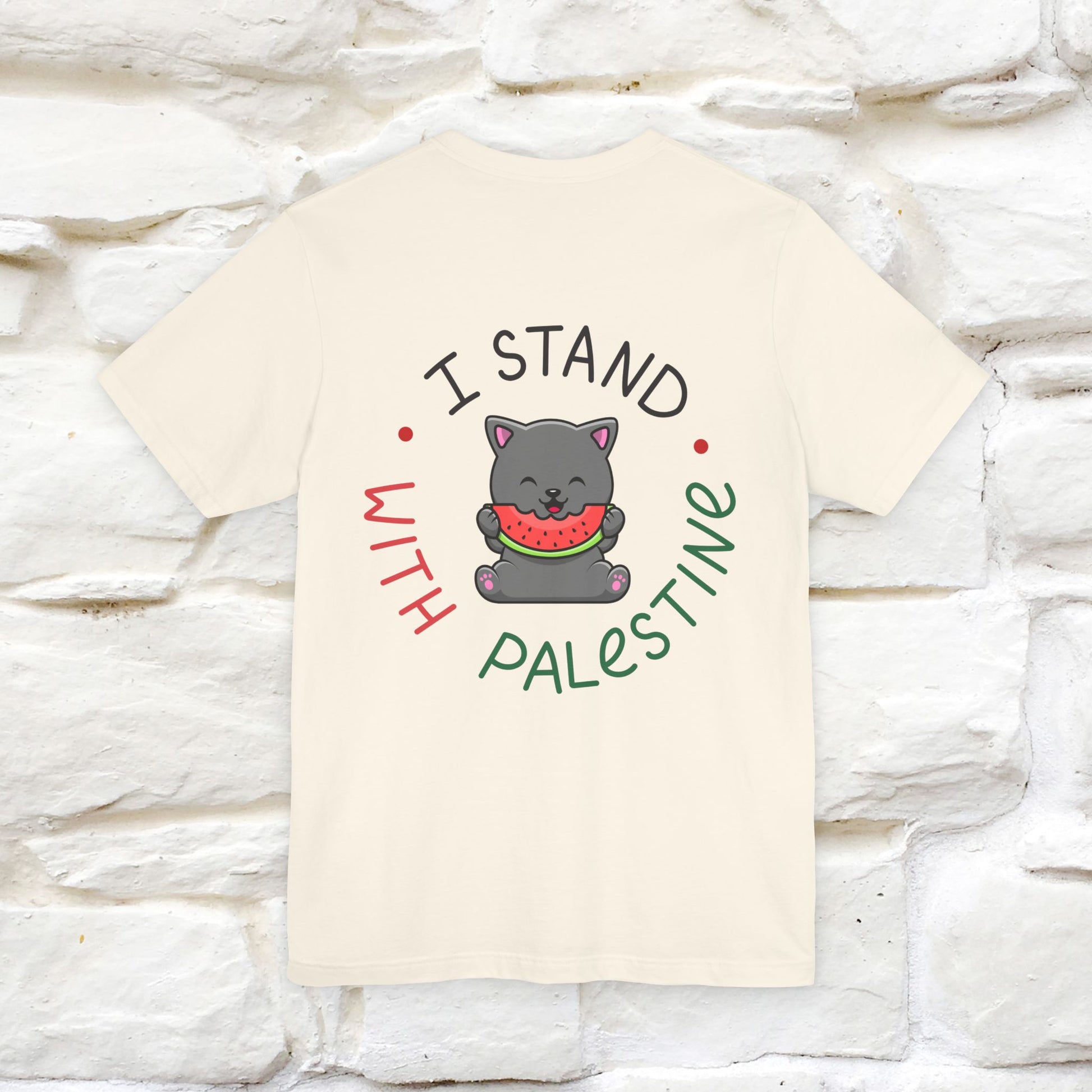 "I Stand With Palestine" Cat T-shirt | Front & Back Design |Nunu&Miao Studio - Nunu&Miao Studio