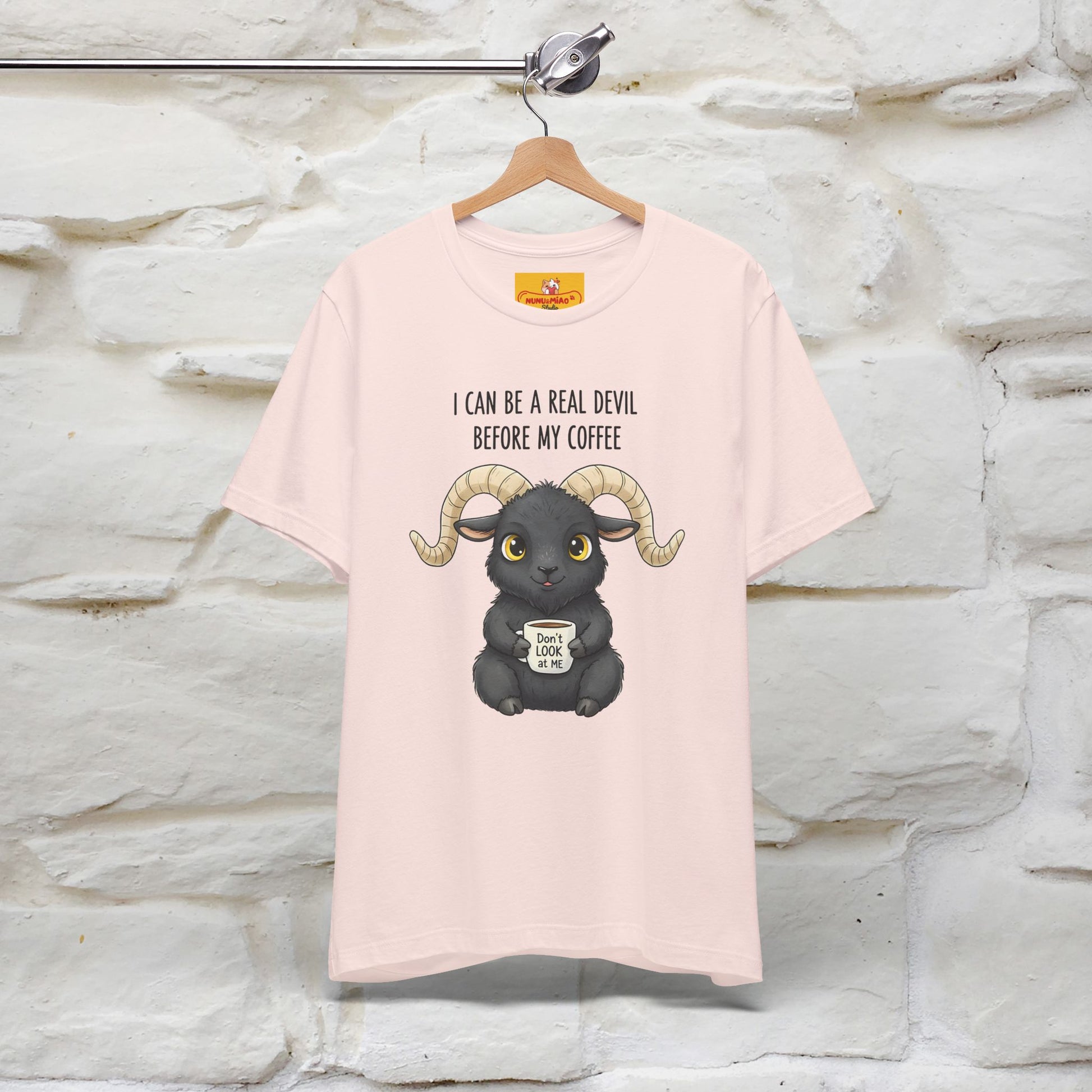 "I Can Be a Real Devil Before My Coffe" Funny T-shirt |Nunu&Miao Studio - Nunu&Miao Studio