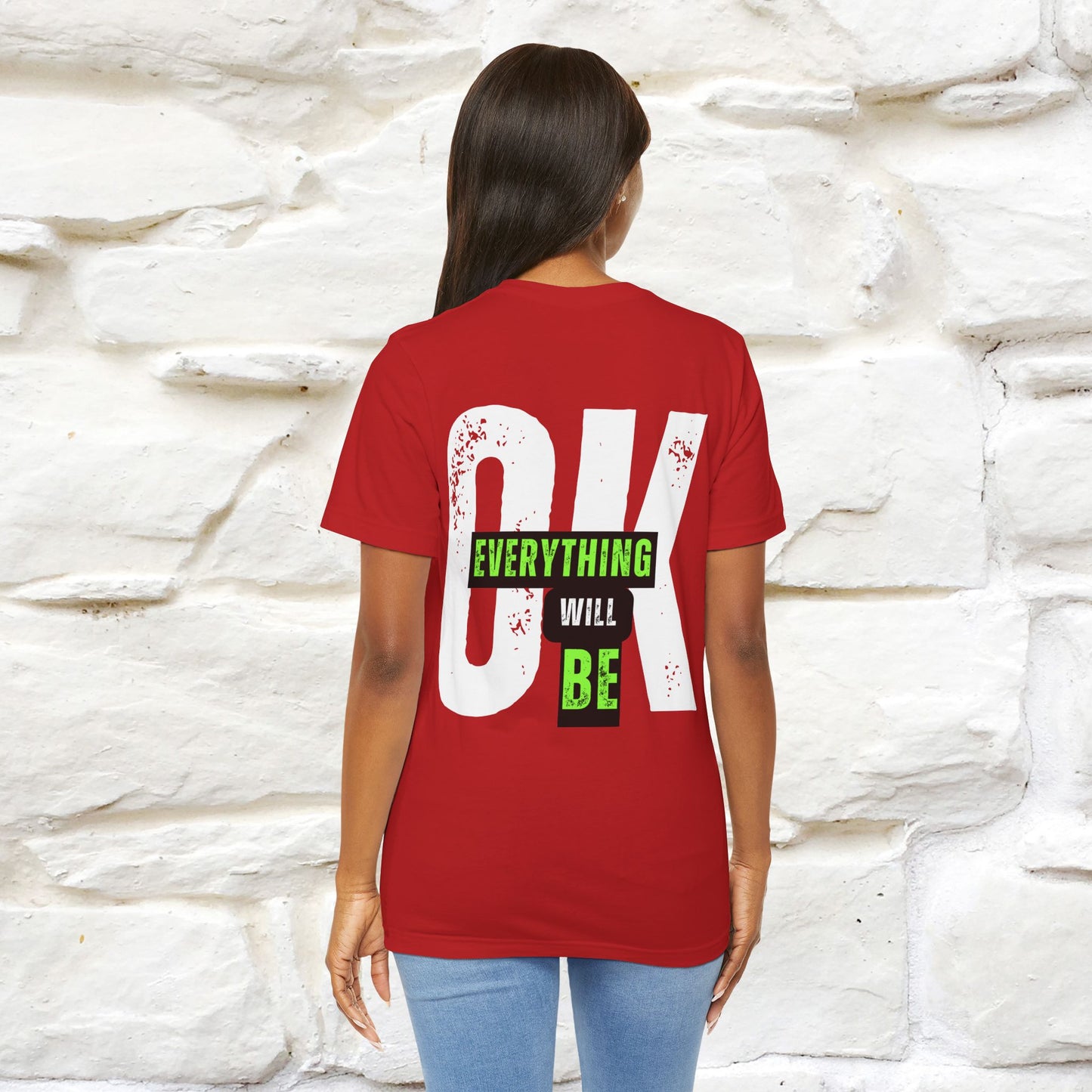 ''Everything Will Be Ok '' Cat T-Shirt Front and Back Design | Nunu&Miao Studio - Nunu&Miao Studio