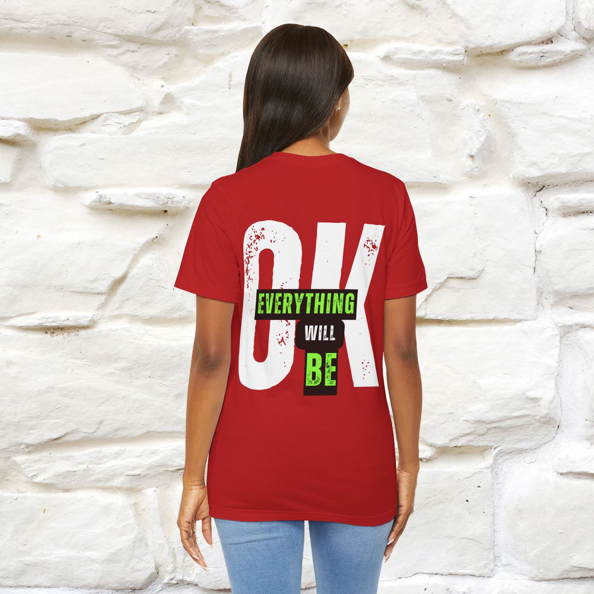 ''Everything Will Be Ok '' Cat T-Shirt Front and Back Design | Nunu&Miao Studio - Nunu&Miao Studio