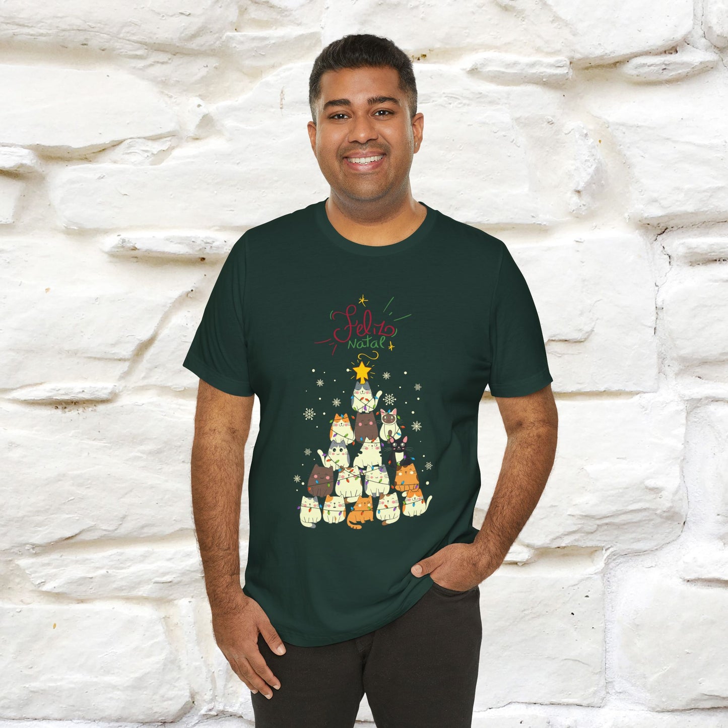 "Feliz Natal" Cat T-shirt|Nunu&Miao Studio - Nunu&Miao Studio