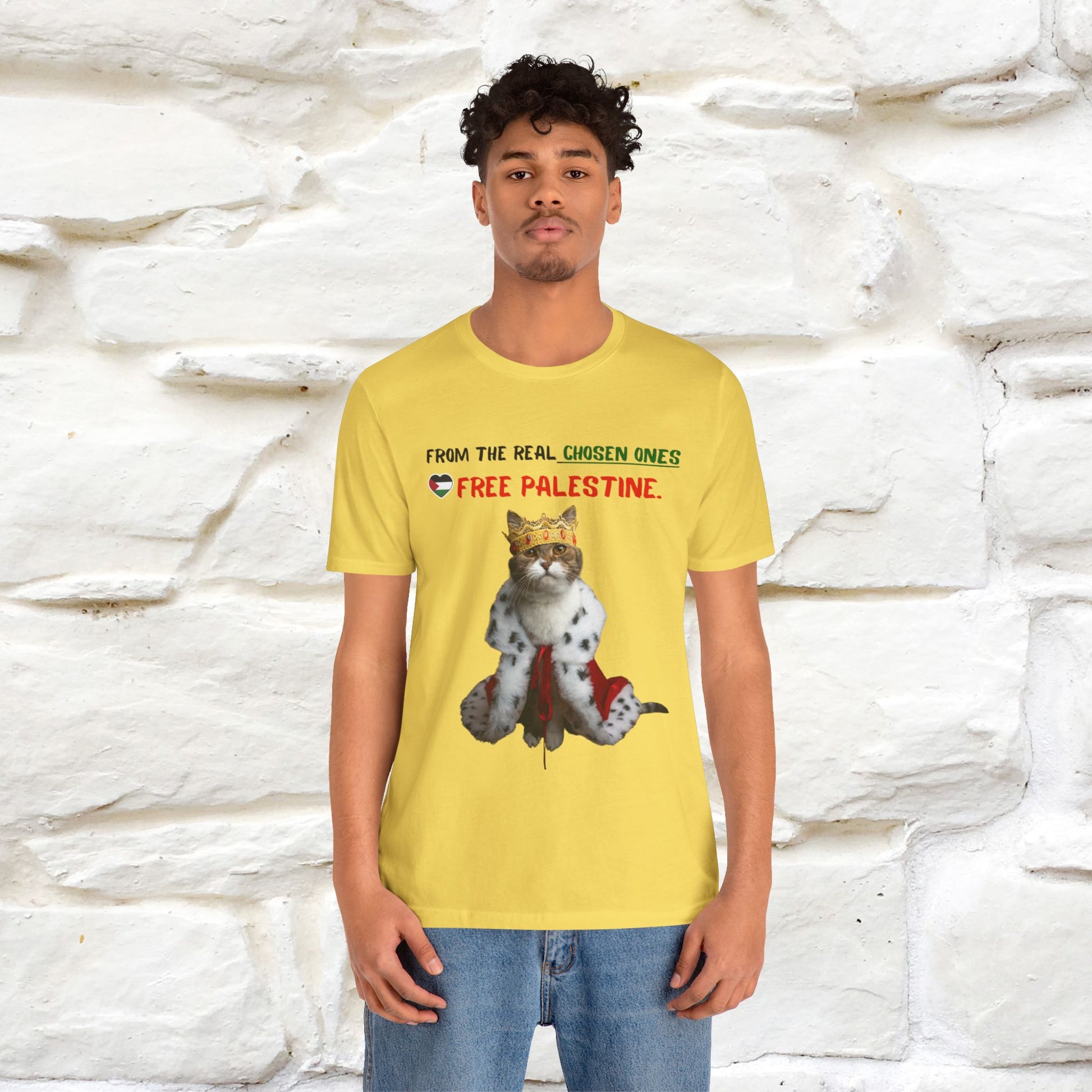 "From the real chosen ones  Free Palestine." Cat T-shirt |Nunu&Miao Studio - Nunu&Miao Studio