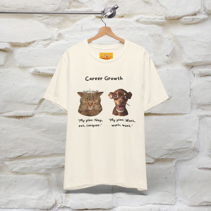 "Career Growth: Cat vs. Dog" | Cat T-Shirt | Nunu&Miao Studio - Nunu&Miao Studio