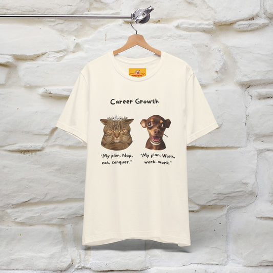 "Career Growth: Cat vs. Dog" | Cat T-Shirt | Nunu&Miao Studio - Nunu&Miao Studio