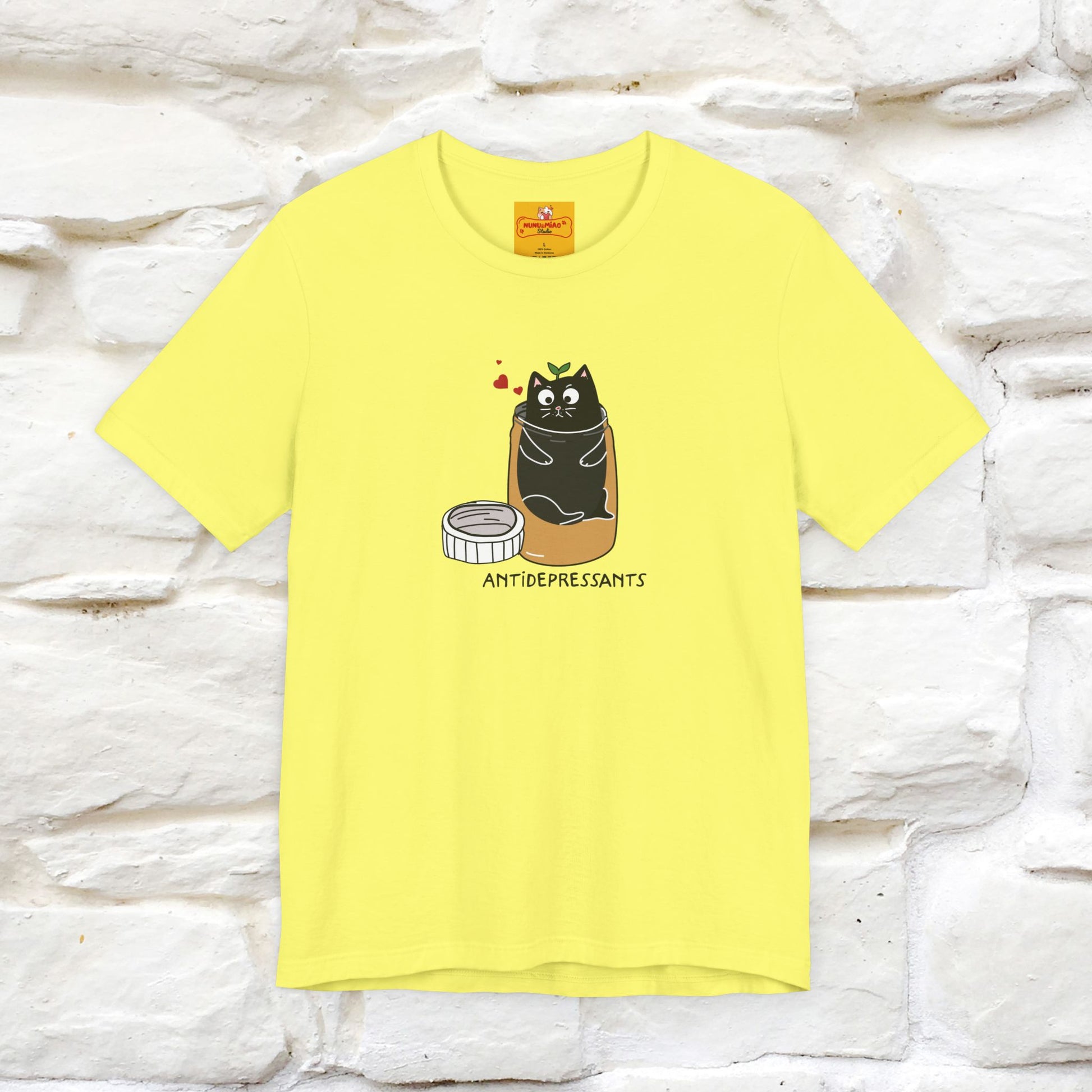 "Antidepressants" Cat T-Shirt | Front & Back Design | Nunu&Miao Studio - Nunu&Miao Studio