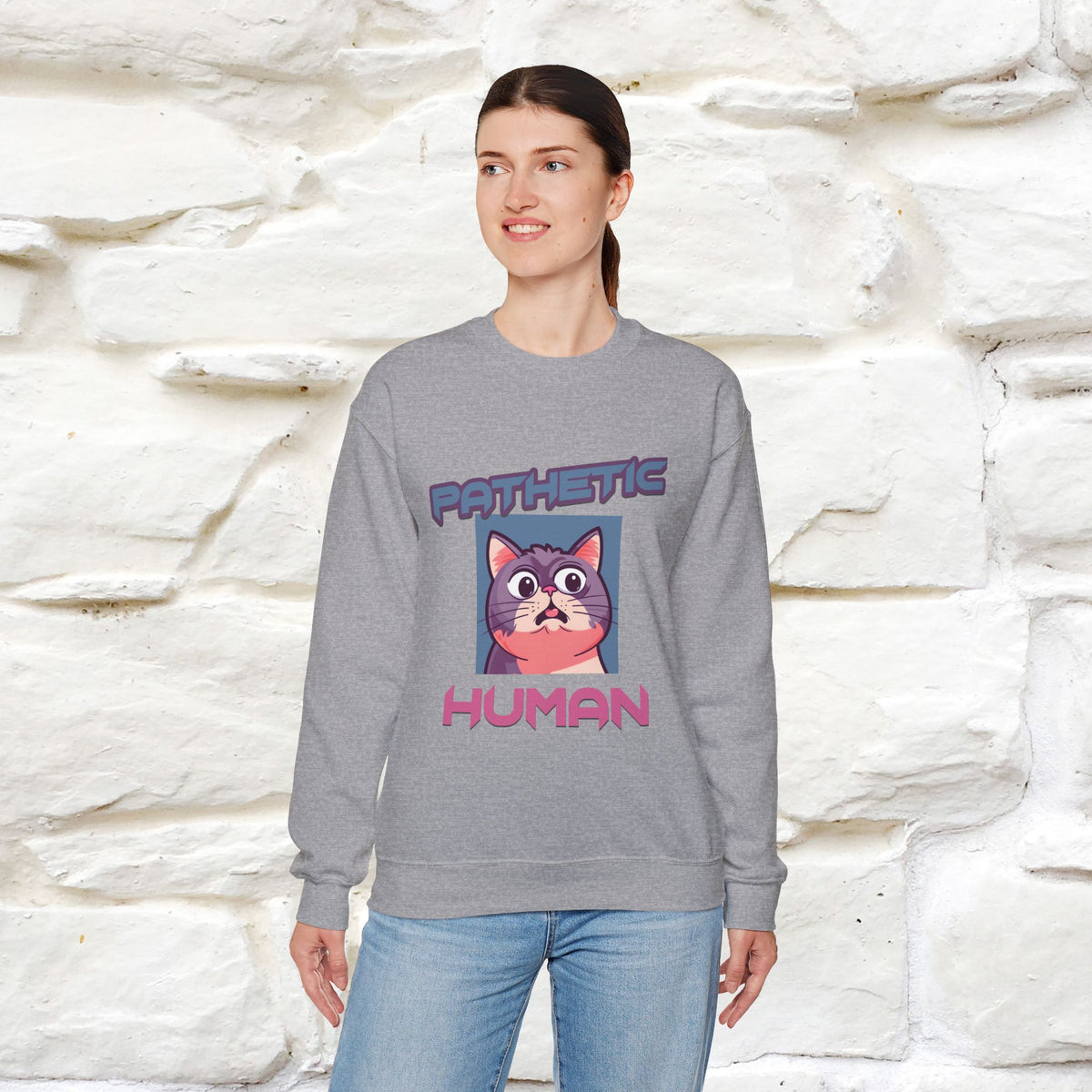 ''Pathetic Human'' |Cat Sweatshirt | Nunu&Miao Studio