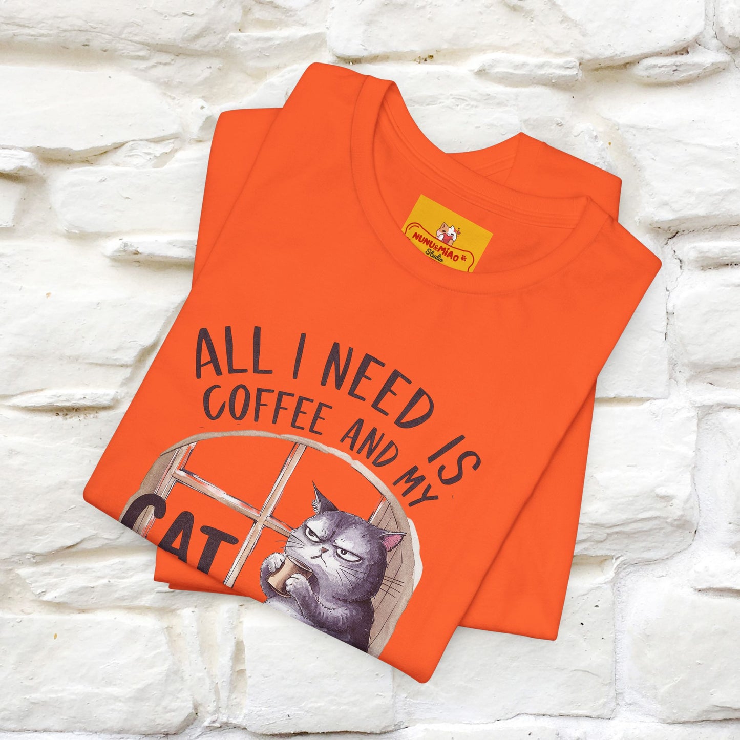 ''All I Need Is Coffee and My Cat, It's Too Peopley Outside''| Cat T-Shirt | Nunu&Miao Studio - Nunu&Miao Studio