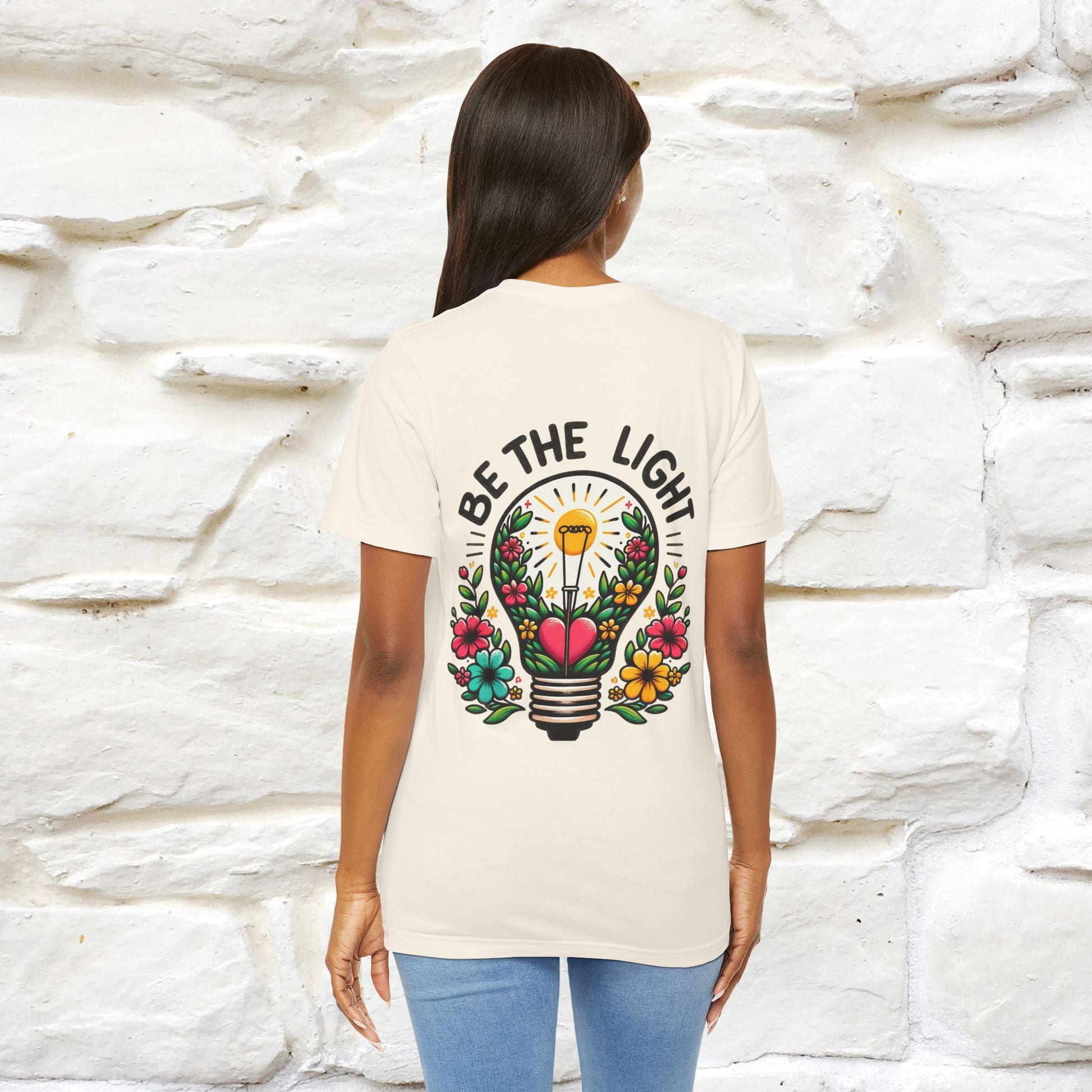 ''Be The Light" Cat T-Shirt| Front & Back Design | Nunu&Miao Studio - Nunu&Miao Studio