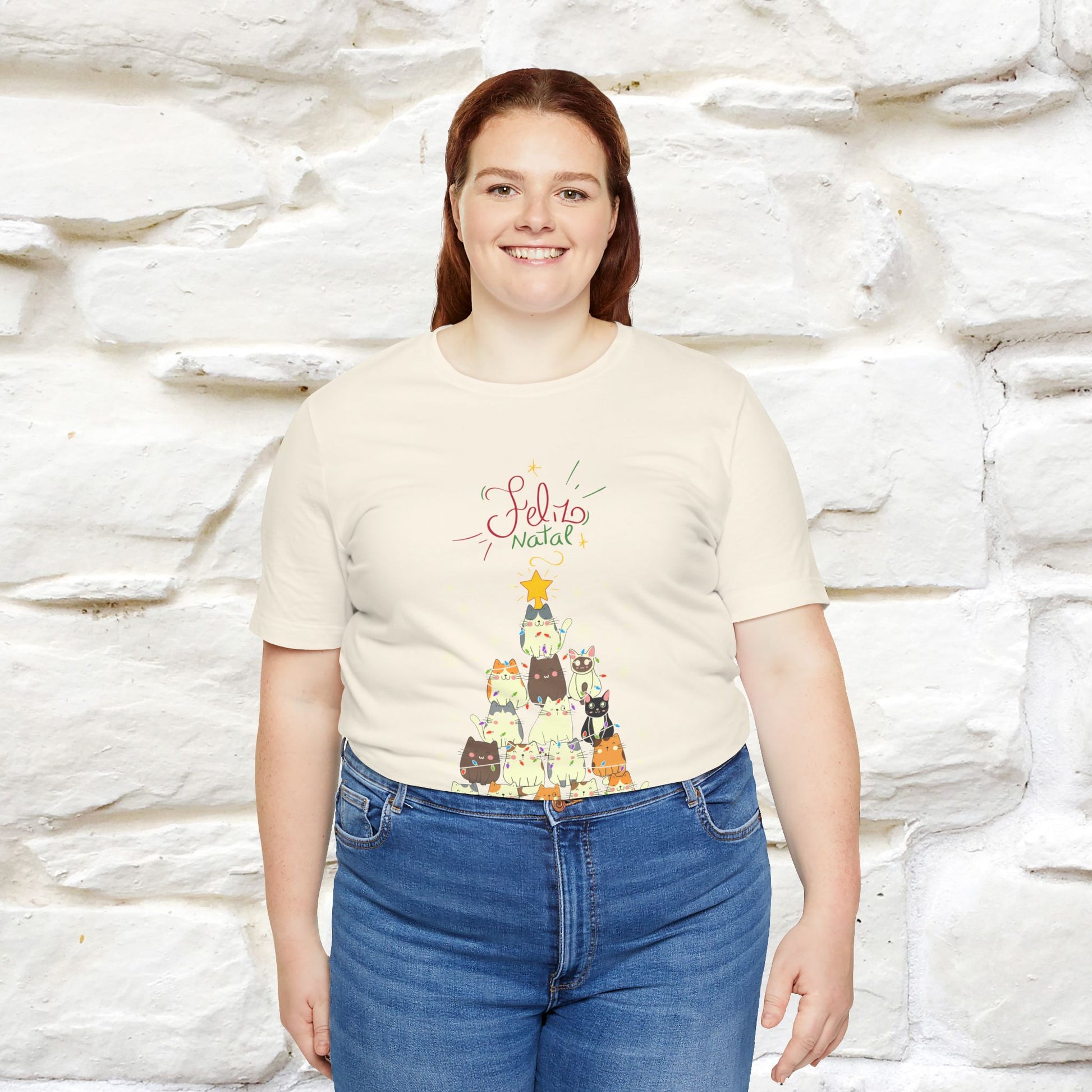 "Feliz Natal" Cat T-shirt|Nunu&Miao Studio - Nunu&Miao Studio