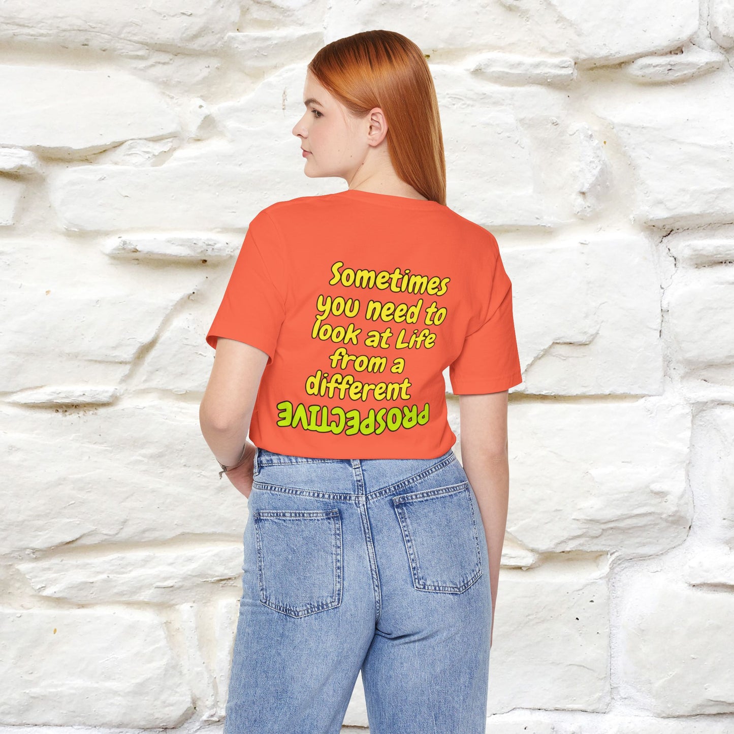 "Sometimes You Need to Look at Life from a Different Perspective" Cat T-Shirt | Front & Back Design | Nunu&Miao Studio - Nunu&Miao Studio