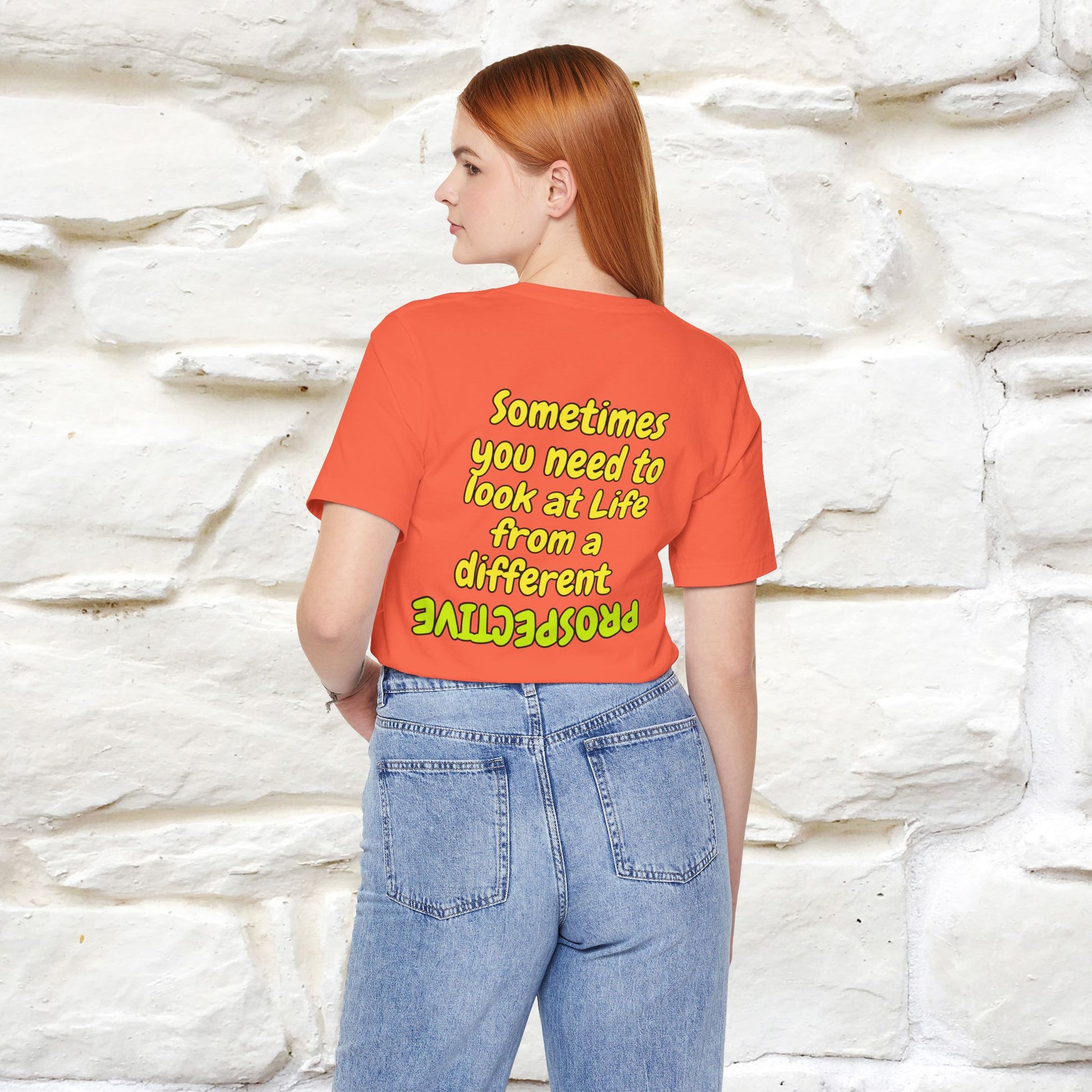 "Sometimes You Need to Look at Life from a Different Perspective" Cat T-Shirt | Front & Back Design | Nunu&Miao Studio - Nunu&Miao Studio