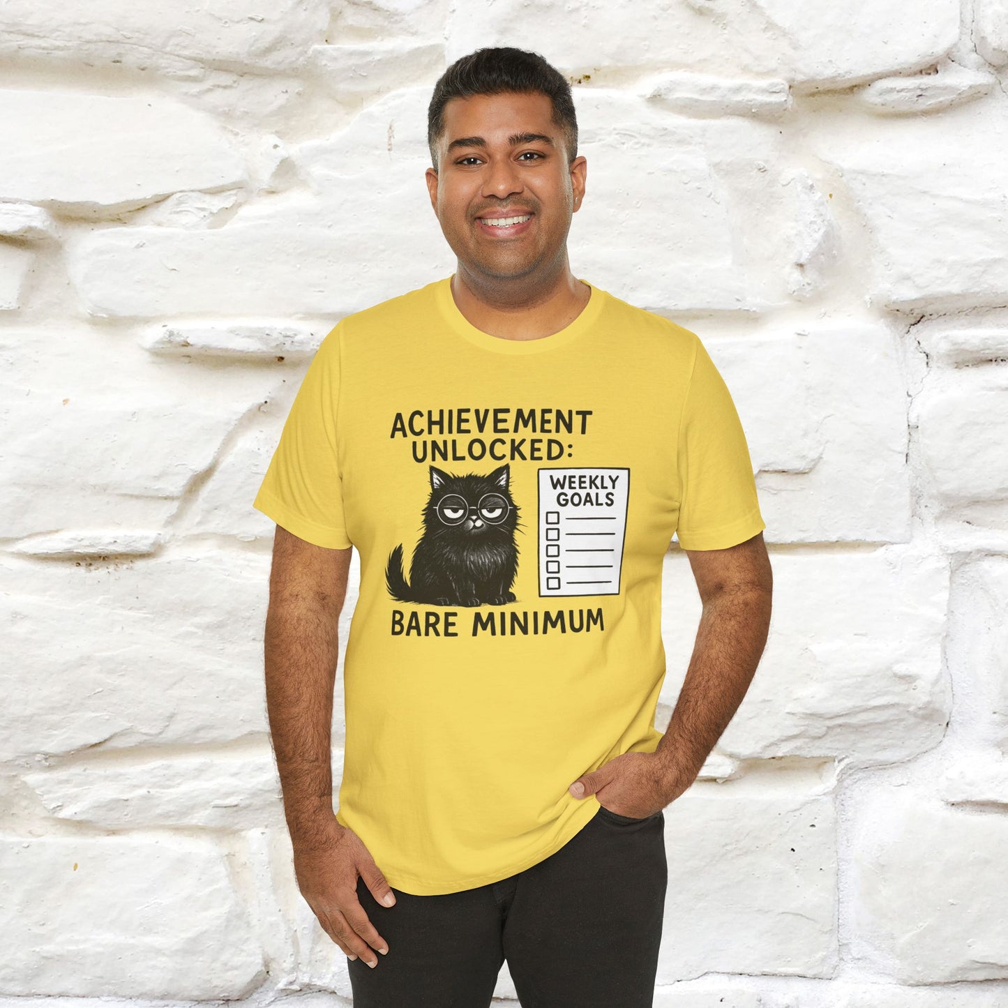 "Achievement Unlocked Bare Minimum." |Cat T-Shirt | Nunu&Miao Studio - Nunu&Miao Studio