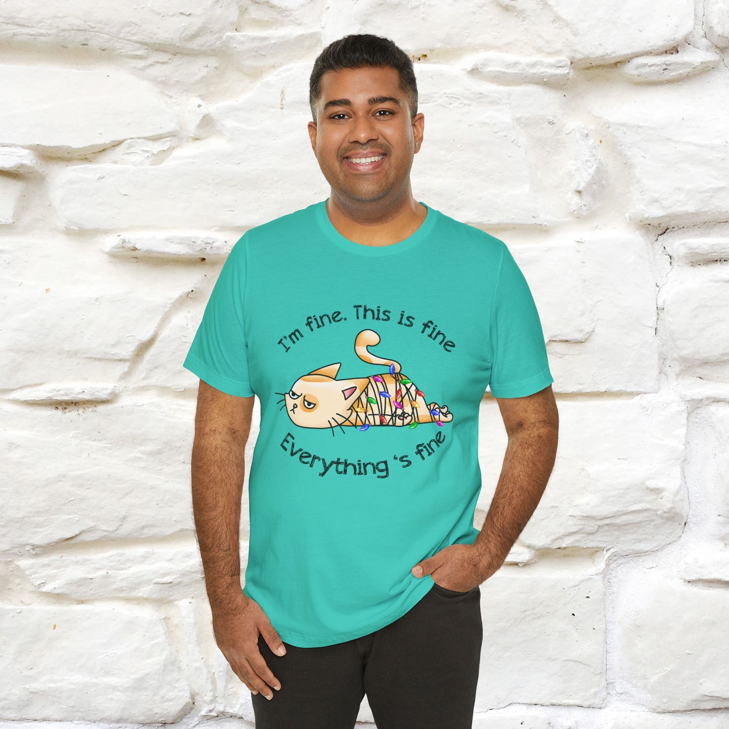 "This Is Fine" |Funny Cat T-Shirt | Nunu&Miao Studio