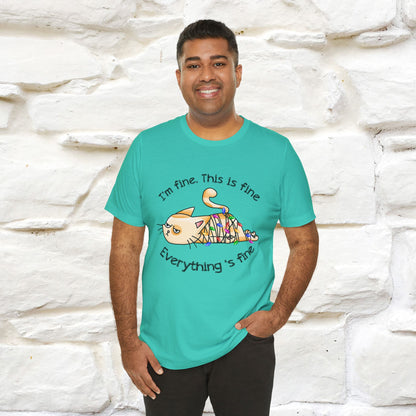"This Is Fine" |Funny Cat T-Shirt | Nunu&Miao Studio