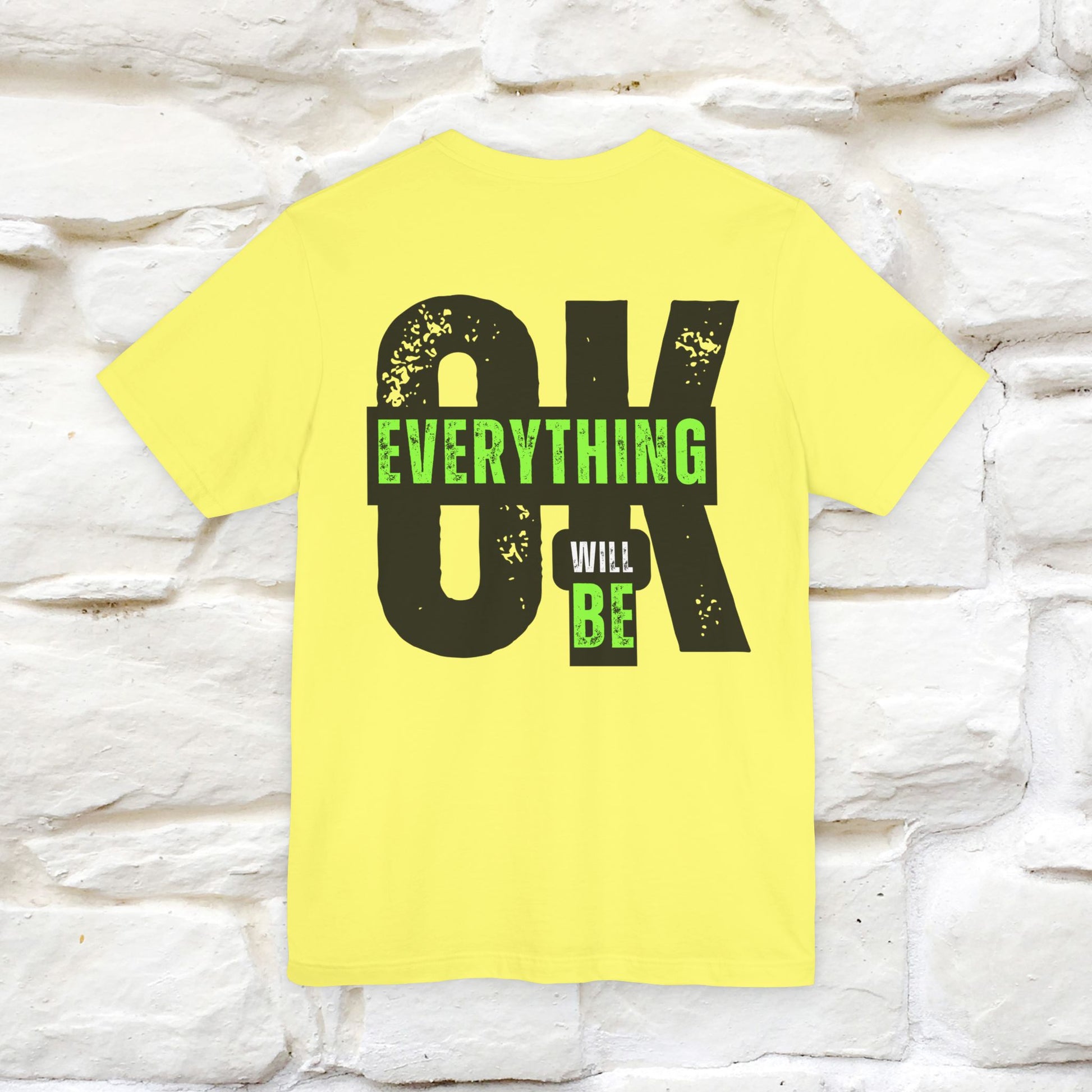 ''Everything Will Be Ok '' Cat T-Shirt Front and Back Design | Nunu&Miao Studio - Nunu&Miao Studio