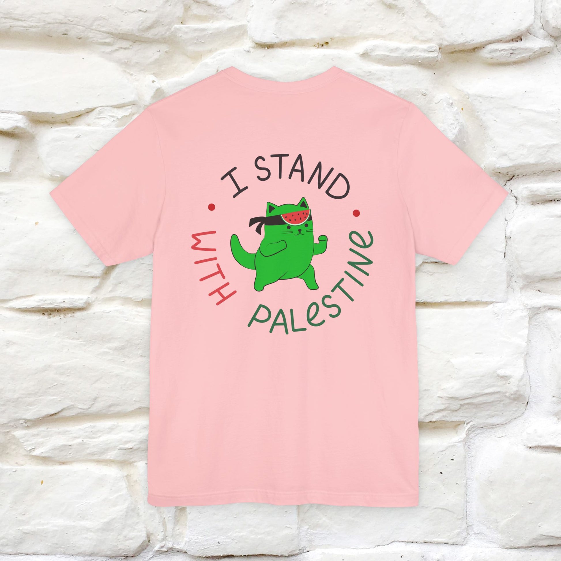 "I Love Palestine" Cat T-shirt | Front & Back Design |Nunu&Miao Studio - Nunu&Miao Studio