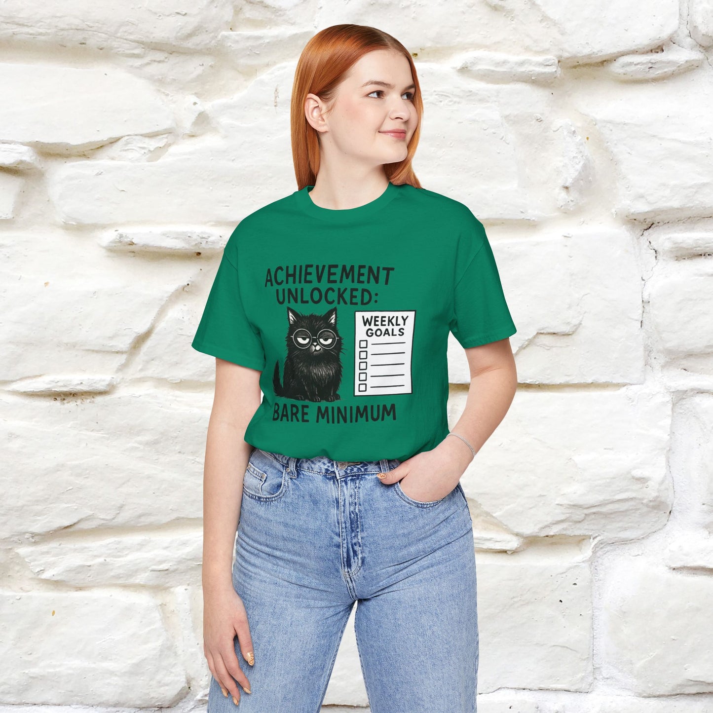 "Achievement Unlocked Bare Minimum." |Cat T-Shirt | Nunu&Miao Studio - Nunu&Miao Studio