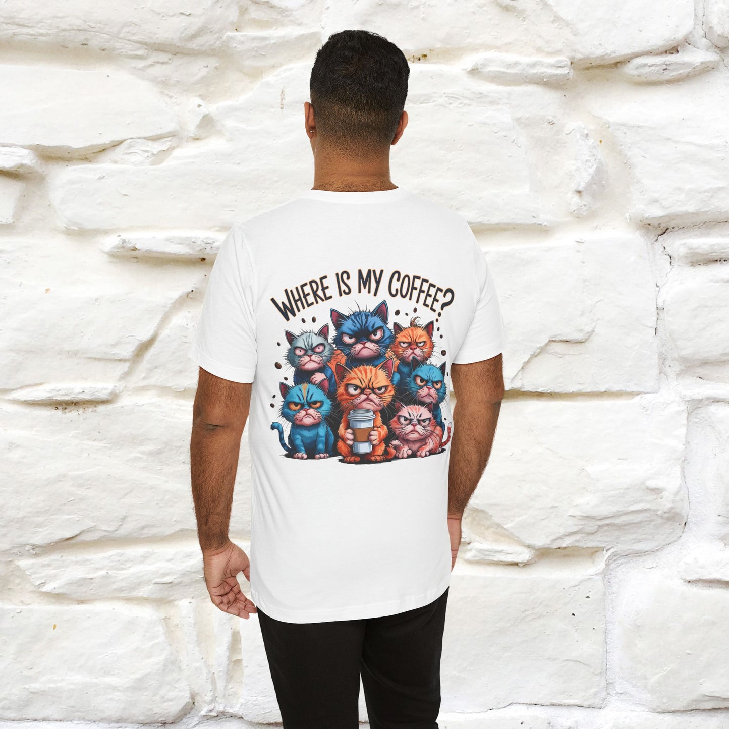 "Where Is My Coffe?" Cat T-Shirt | Front & Back Design | Nunu&Miao Studio