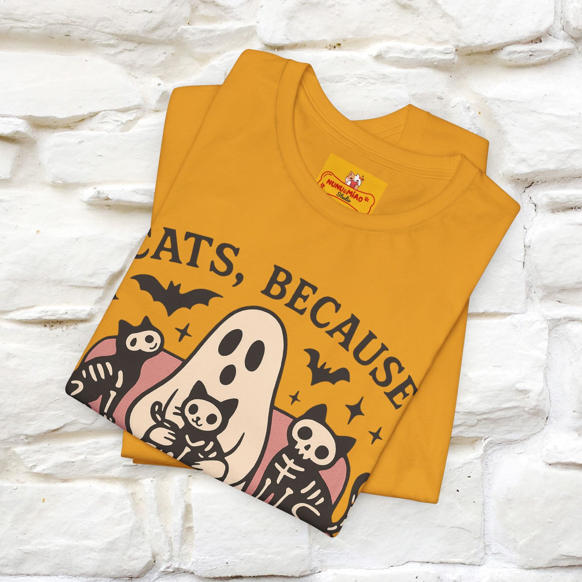 "Cat Because People Are Creepy" Halloween Cat T-shirt |Nunu&Miao Studio - Nunu&Miao Studio