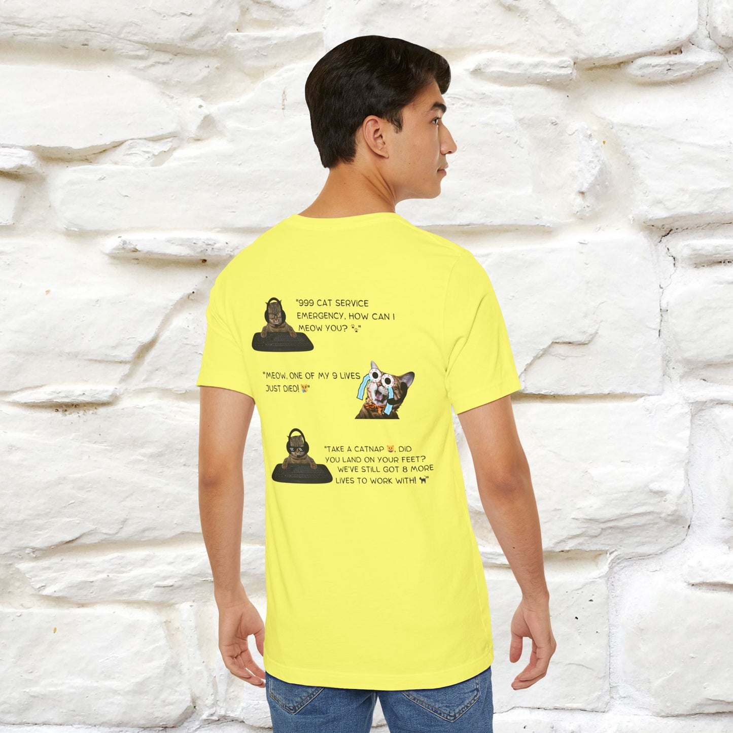 ''911 Emergency'' | Front & Back Design | Cat T-Shirt | Nunu&Miao Studio - Nunu&Miao Studio