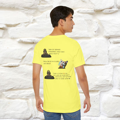 ''911 Emergency'' | Front & Back Design | Cat T-Shirt | Nunu&Miao Studio - Nunu&Miao Studio
