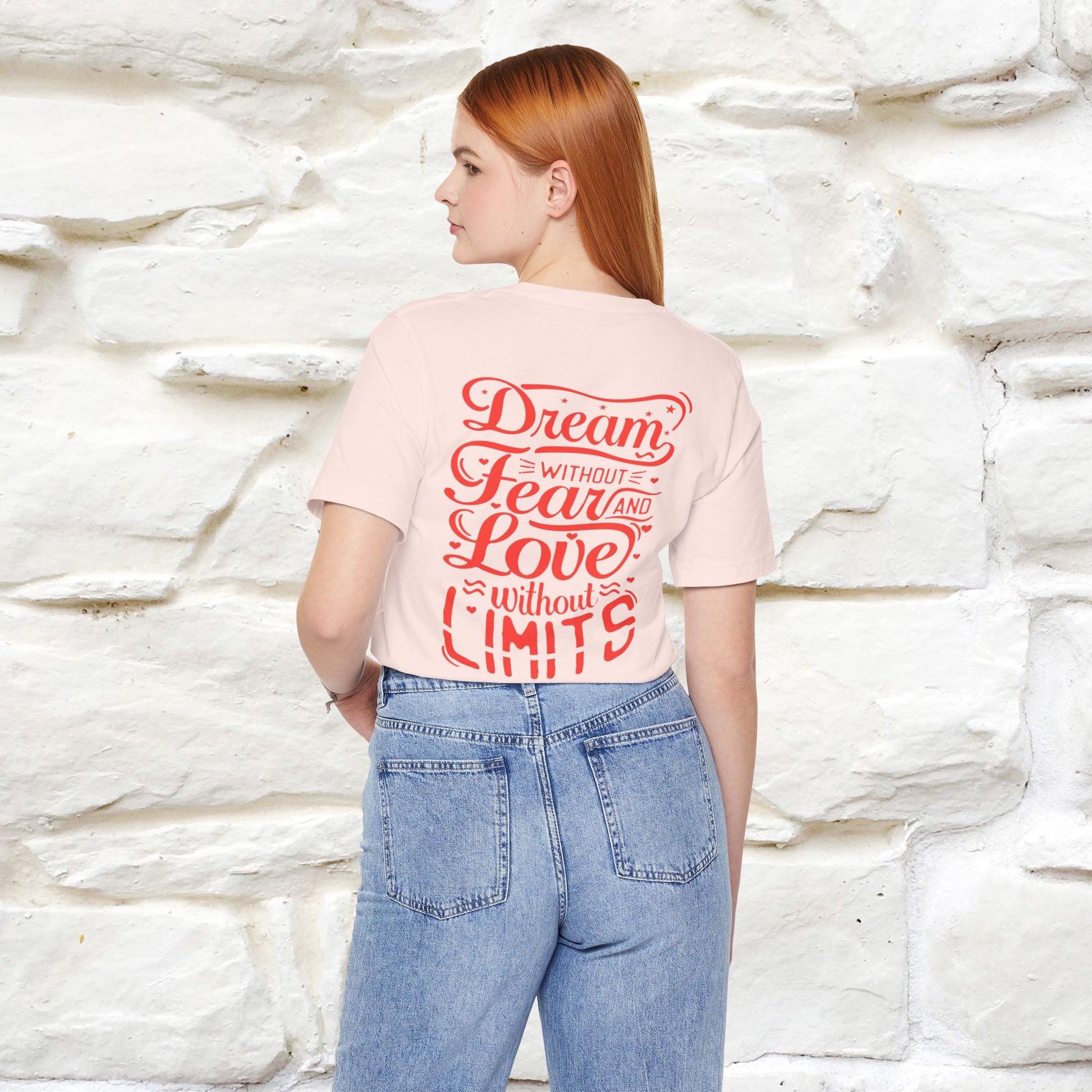 "Dream Without Fear And Love Without Limits'' Cat T-Shirt | Front & Back Design | Nunu&Miao Studio - Nunu&Miao Studio