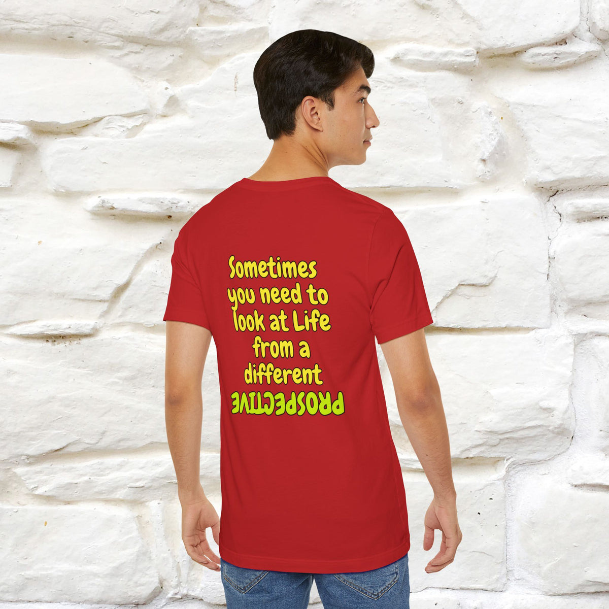 "Sometimes You Need to Look at Life from a Different Perspective" Cat T-Shirt | Front & Back Design | Nunu&Miao Studio