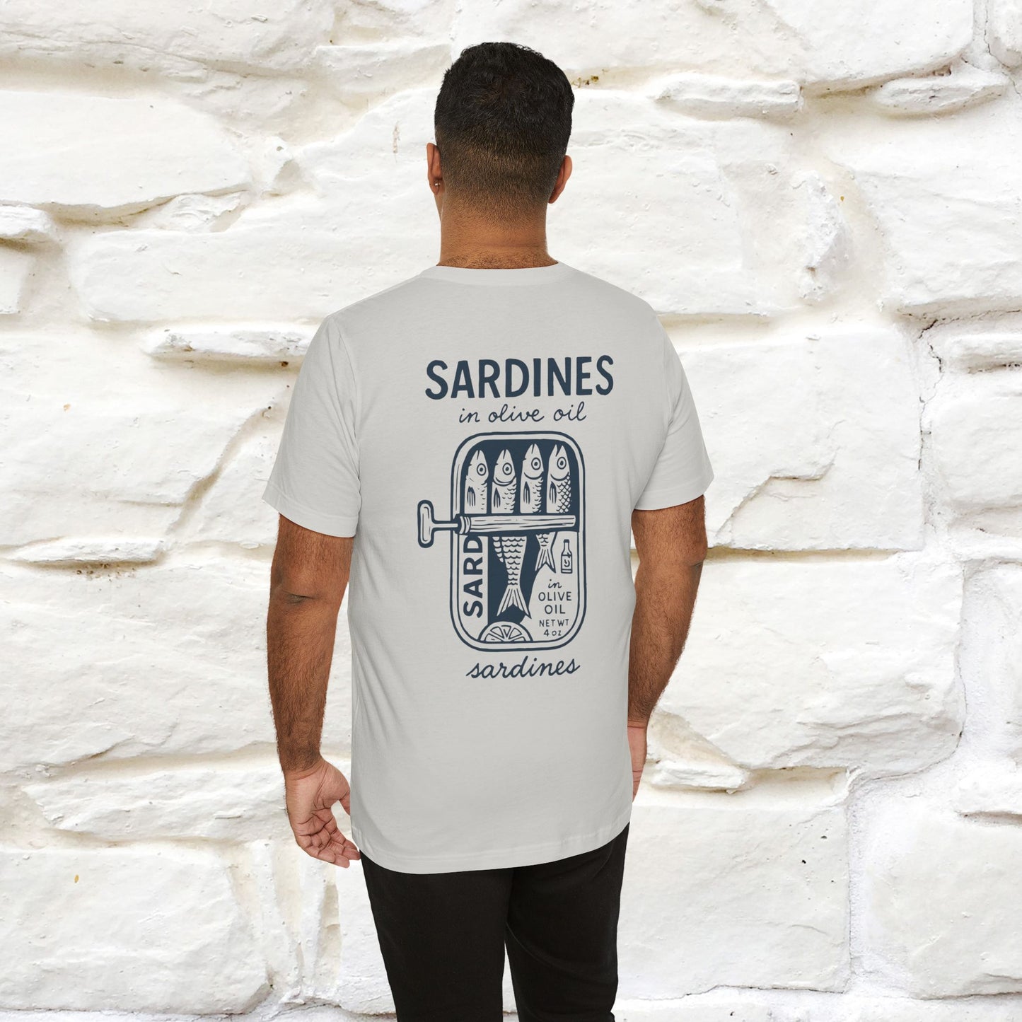 "Sardines In Olive Oil" Cute T-shirt | Front & Back Design|Nunu&Miao Studio - Nunu&Miao Studio