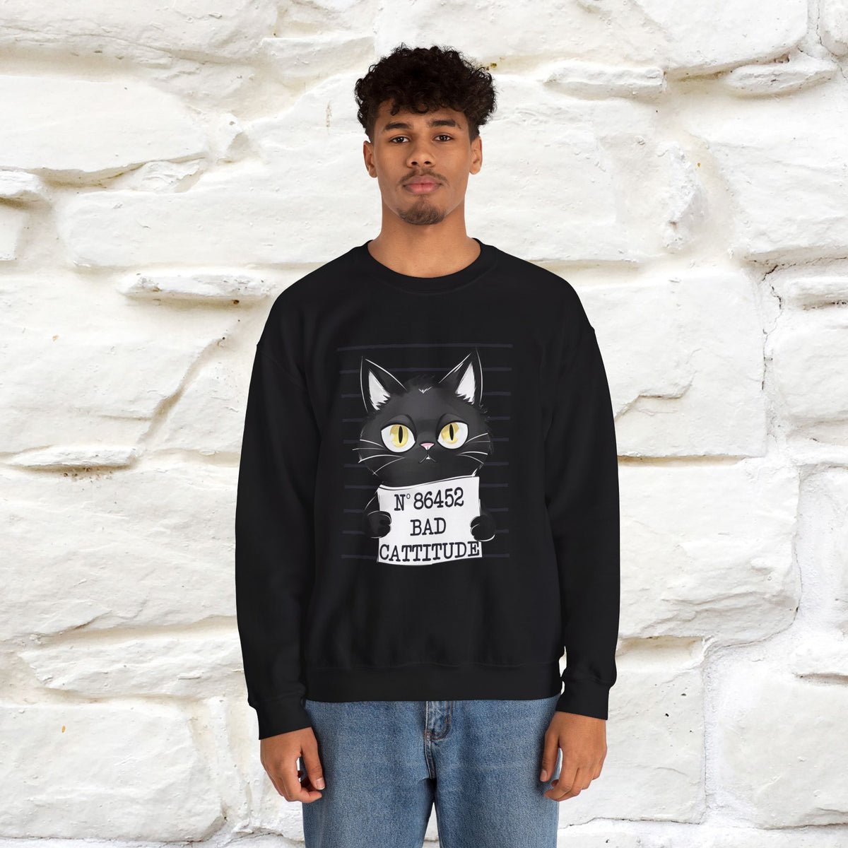 ''Bad Cattitude'' |Cat Sweatshirt | Nunu&Miao Studio