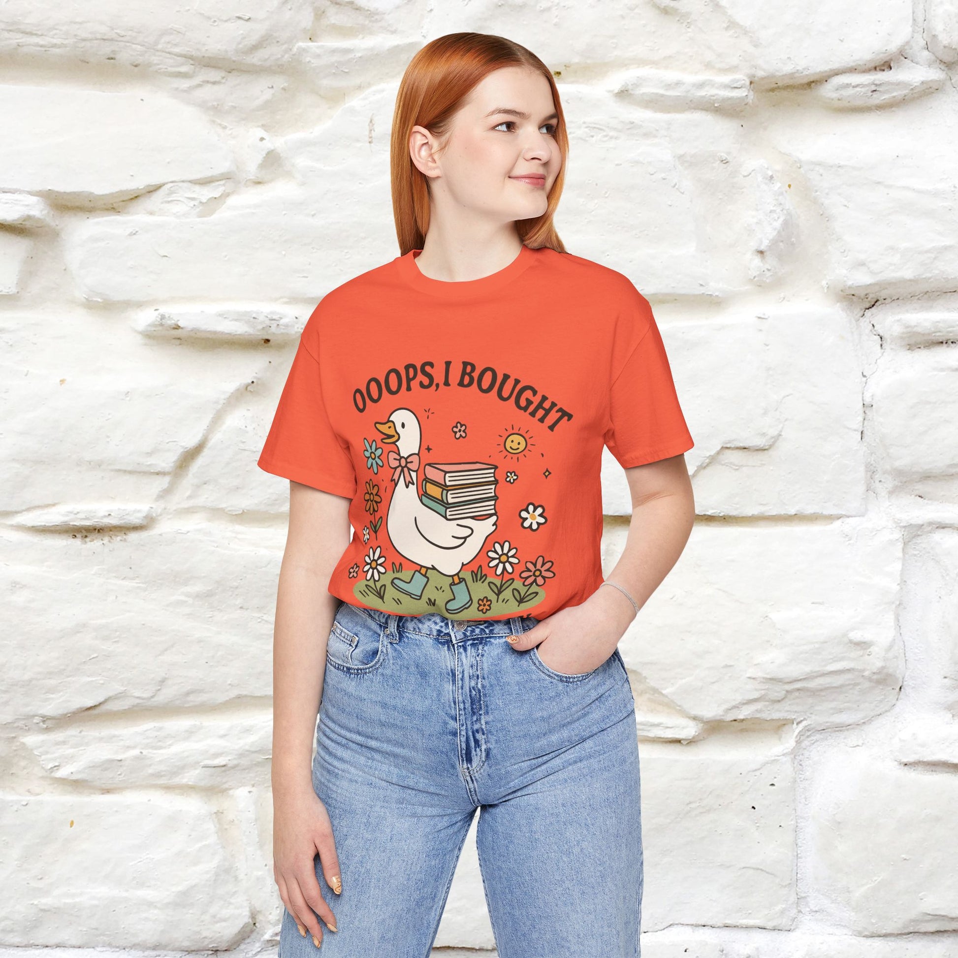 "Oooops I Bought Another Book" Funny Goose T-shirt |Nunu&Miao Studio - Nunu&Miao Studio