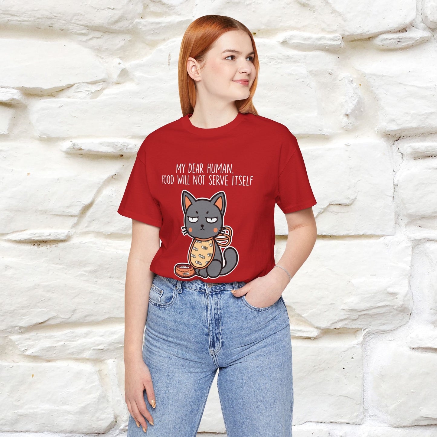 "Dear Human, Food Will Not Serve Itself" |Cat T-Shirt | Nunu&Miao Studio - Nunu&Miao Studio