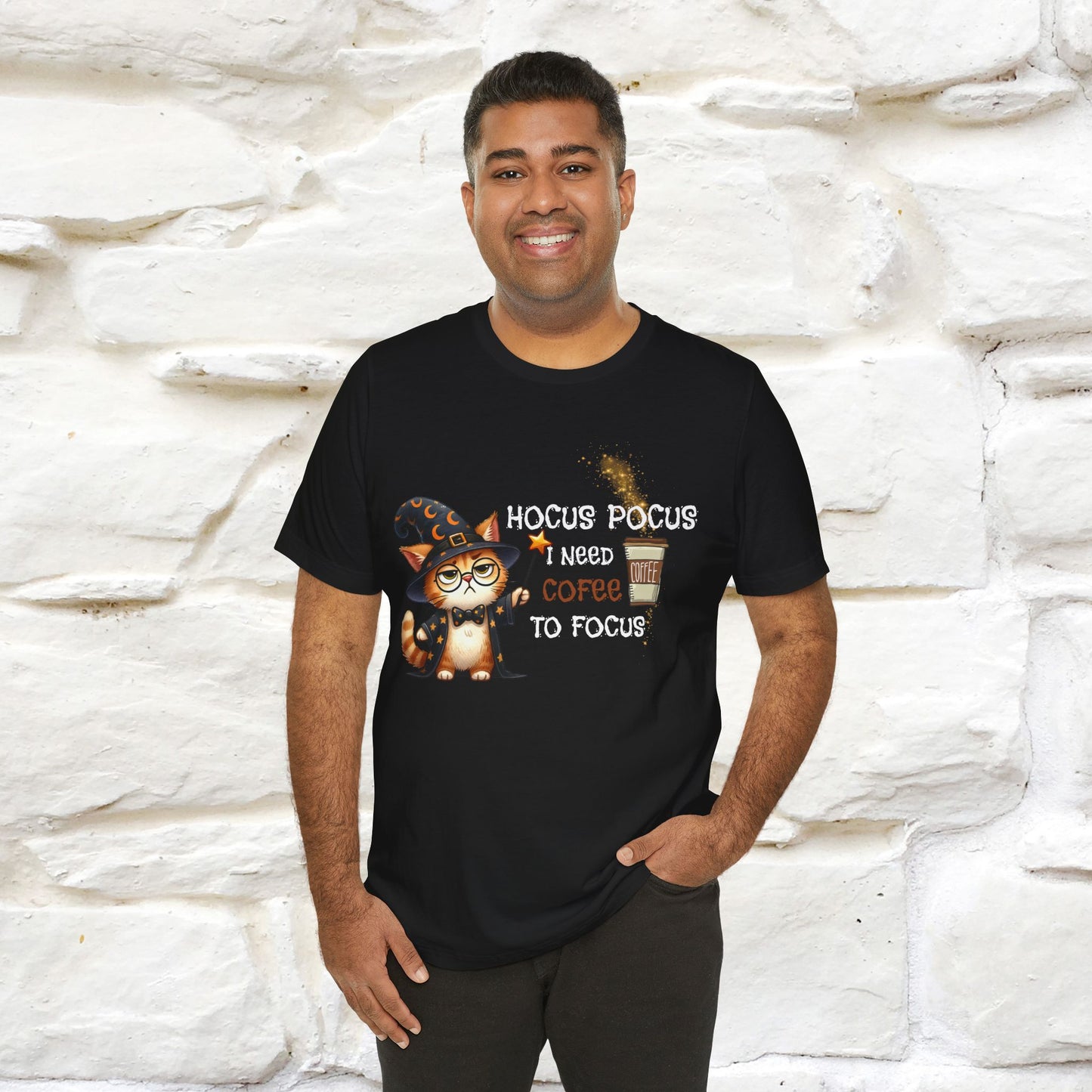 ''Hocus Pocus I Need Coffe To Focus'' Funny Cat Shirt | Nunu&Miao Studio - Nunu&Miao Studio