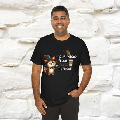 ''Hocus Pocus I Need Coffe To Focus'' Funny Cat Shirt | Nunu&Miao Studio - Nunu&Miao Studio