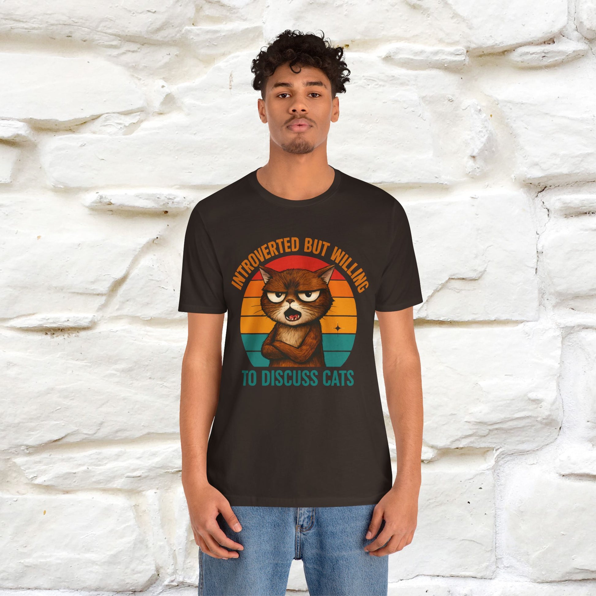 "Introverted But Willing To Discuss Cats" Antisocial Cat T-shirt |Nunu&Miao Studio - Nunu&Miao Studio