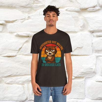 "Introverted But Willing To Discuss Cats" Antisocial Cat T-shirt |Nunu&Miao Studio - Nunu&Miao Studio